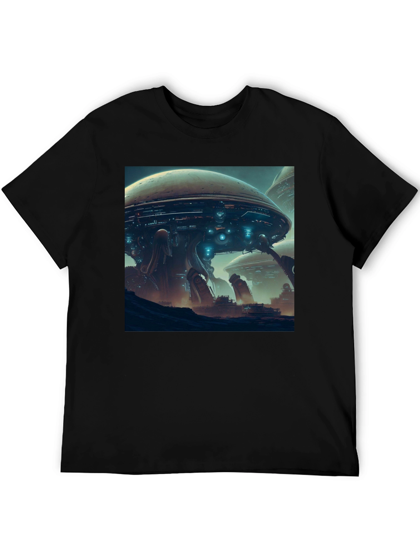 Sci-Fi Cityscape T-Shirt - Bold Graphic Tee