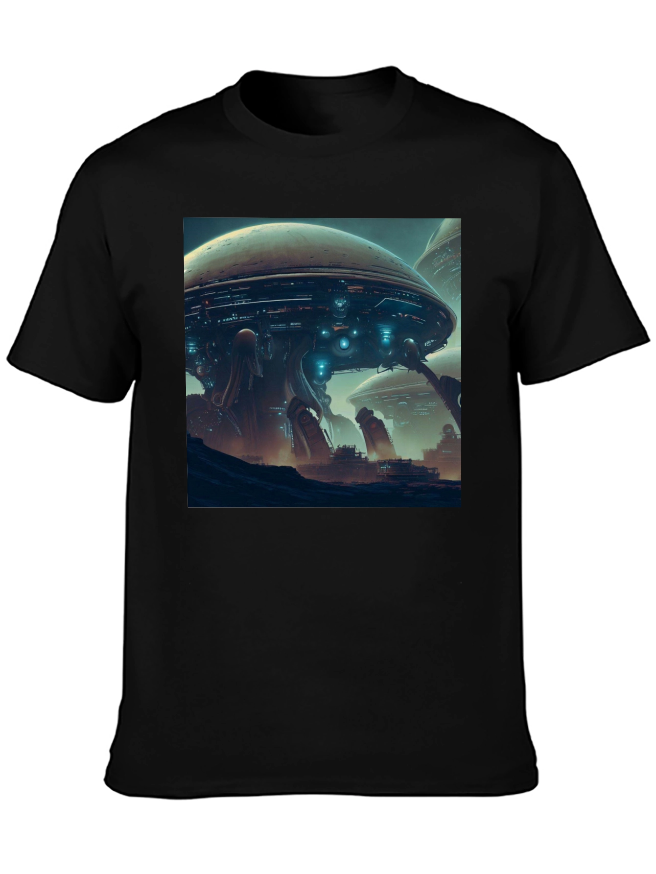 Sci-Fi Cityscape T-Shirt - Bold Graphic Tee