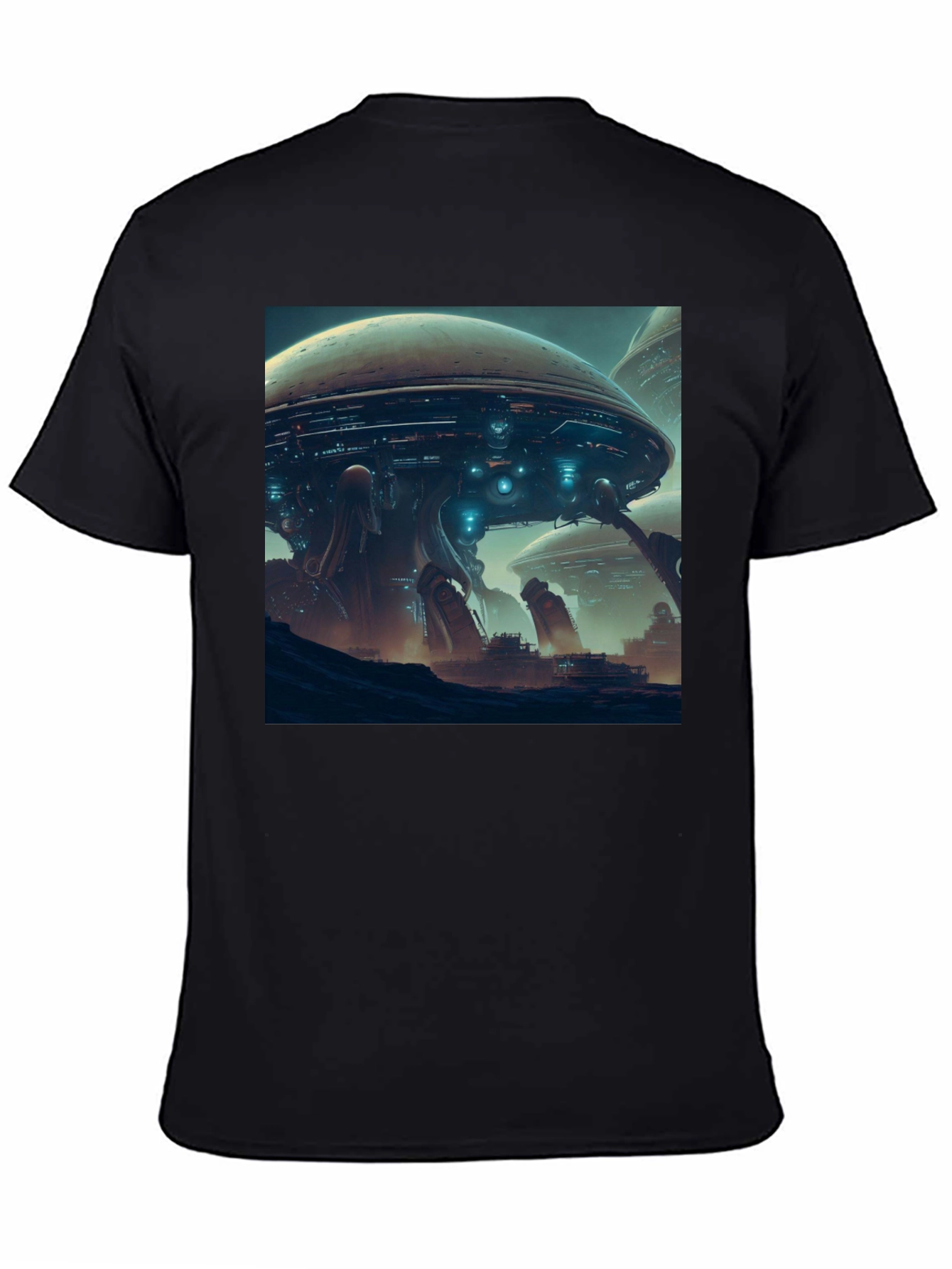 Sci-Fi Cityscape T-Shirt - Bold Graphic Tee