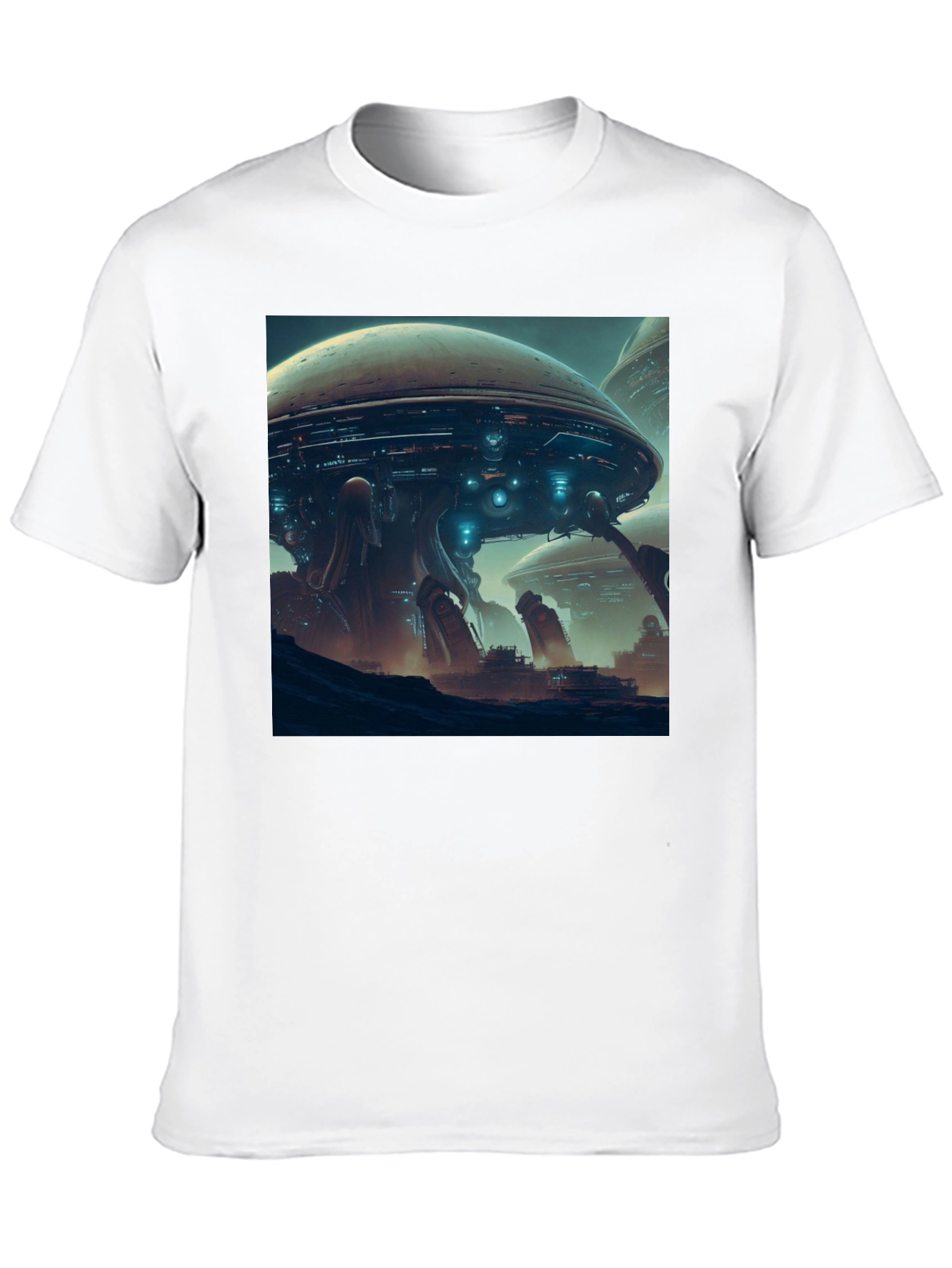 Sci-Fi Cityscape T-Shirt - Bold Graphic Tee