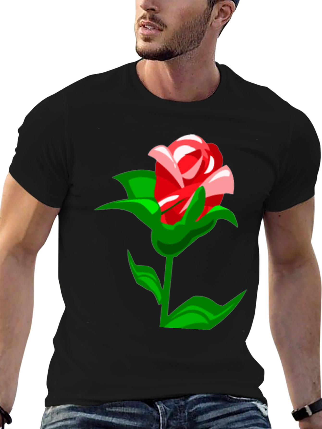 Rose Graphic T-Shirt - Stylish Mens Tee