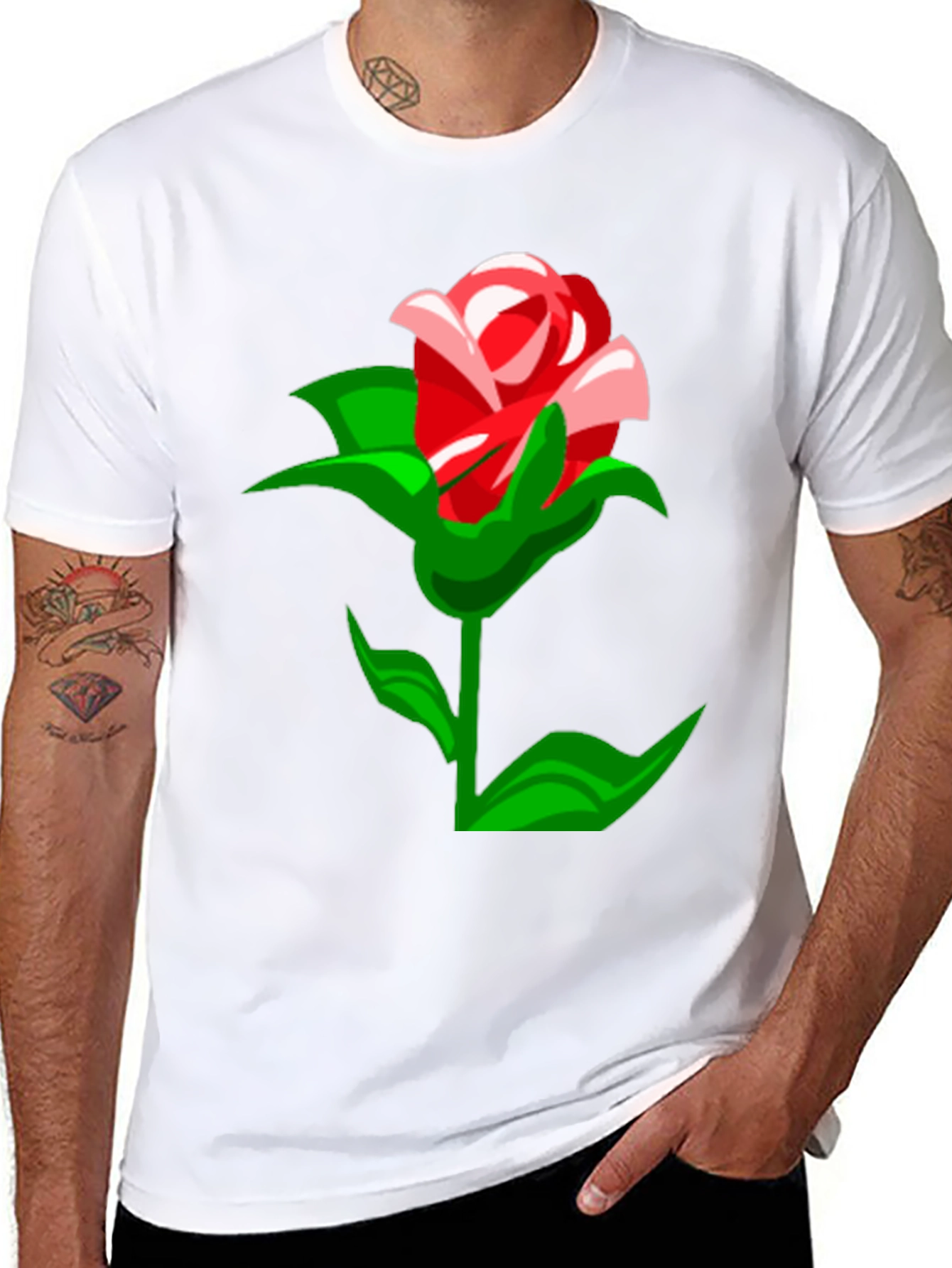 Rose Graphic T-Shirt - Stylish Mens Tee