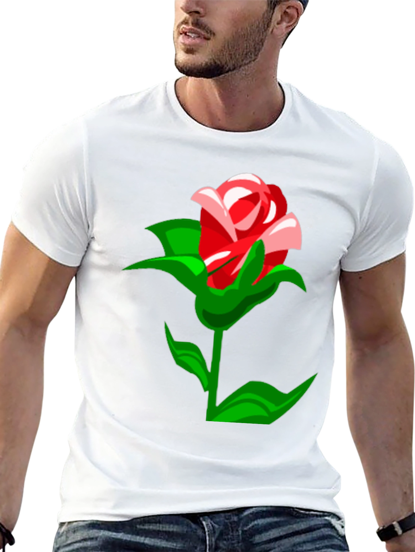 Rose Graphic T-Shirt - Stylish Mens Tee
