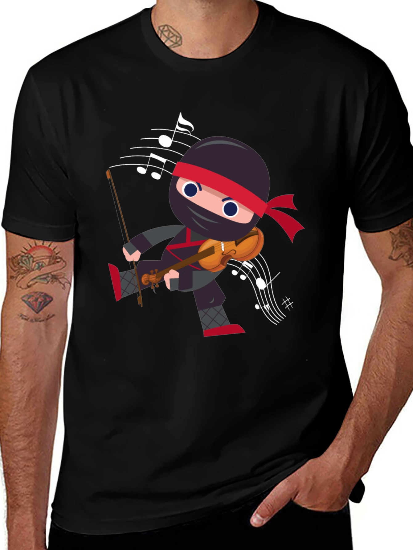 Violin Ninja Graphic T-Shirt
