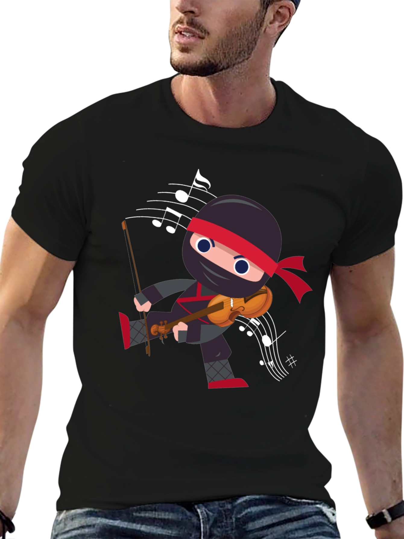 Violin Ninja Graphic T-Shirt