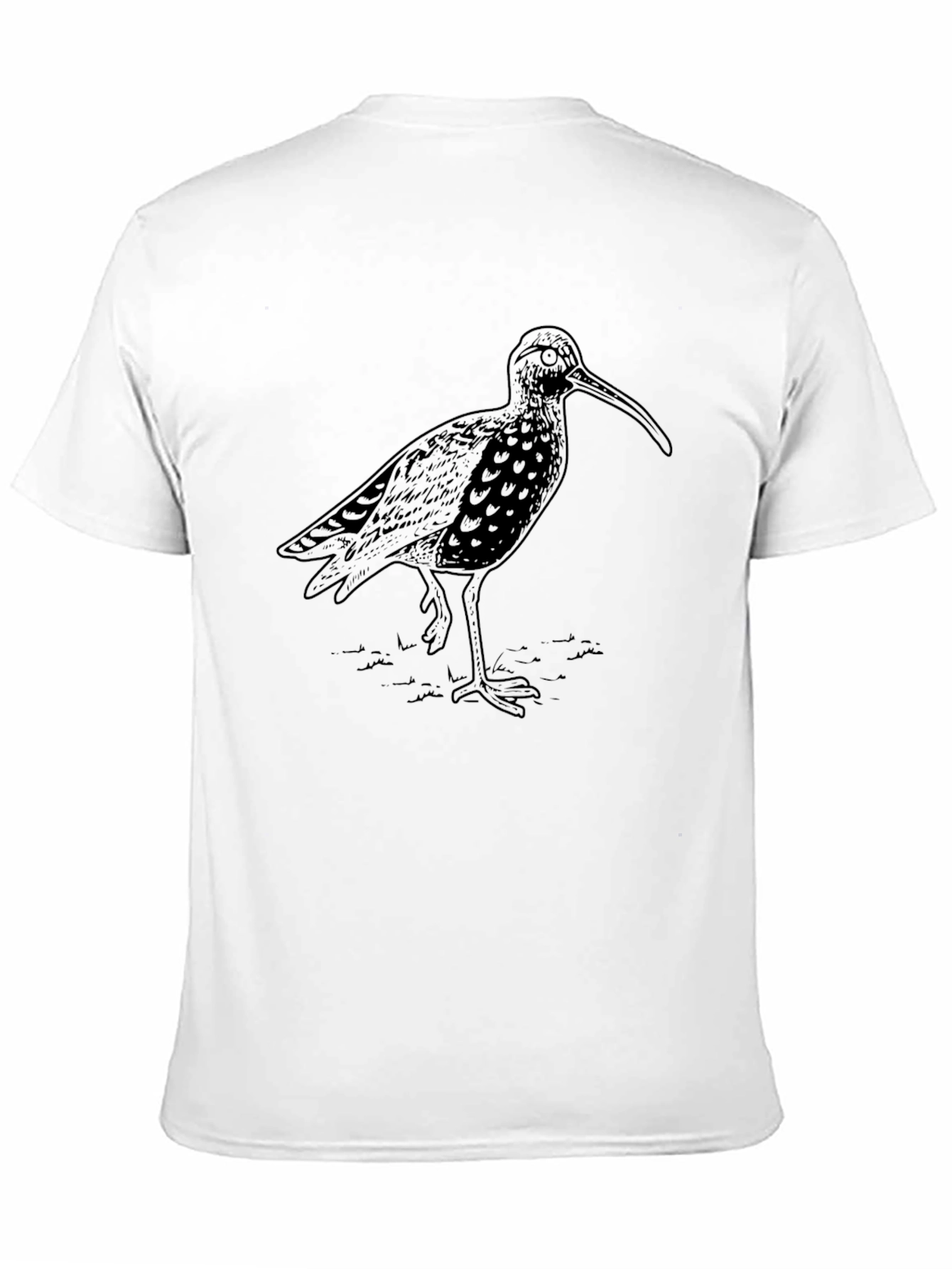 Curlew Bird Graphic Tee - Casual Black T-Shirt