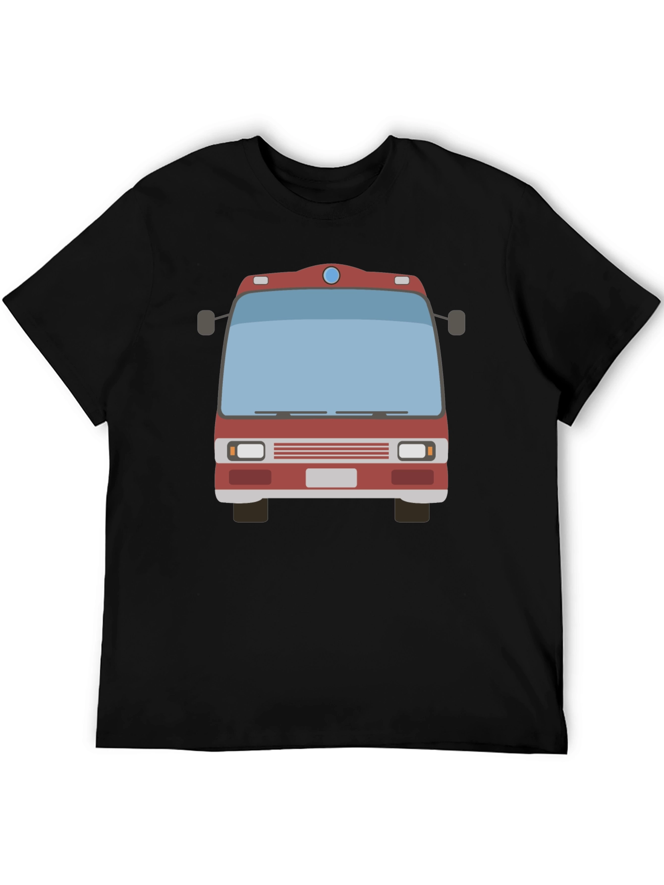 Fire Truck Graphic Tee - Black Casual T-Shirt