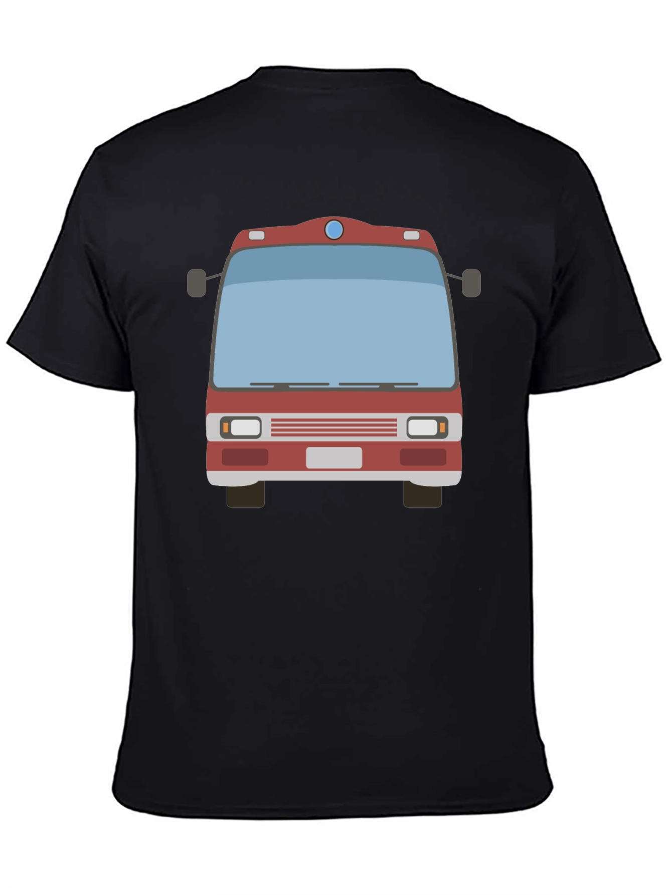 Fire Truck Graphic Tee - Black Casual T-Shirt