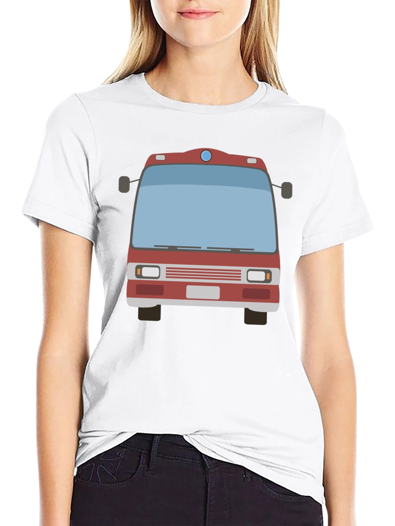 Fire Truck Graphic Tee - Black Casual T-Shirt