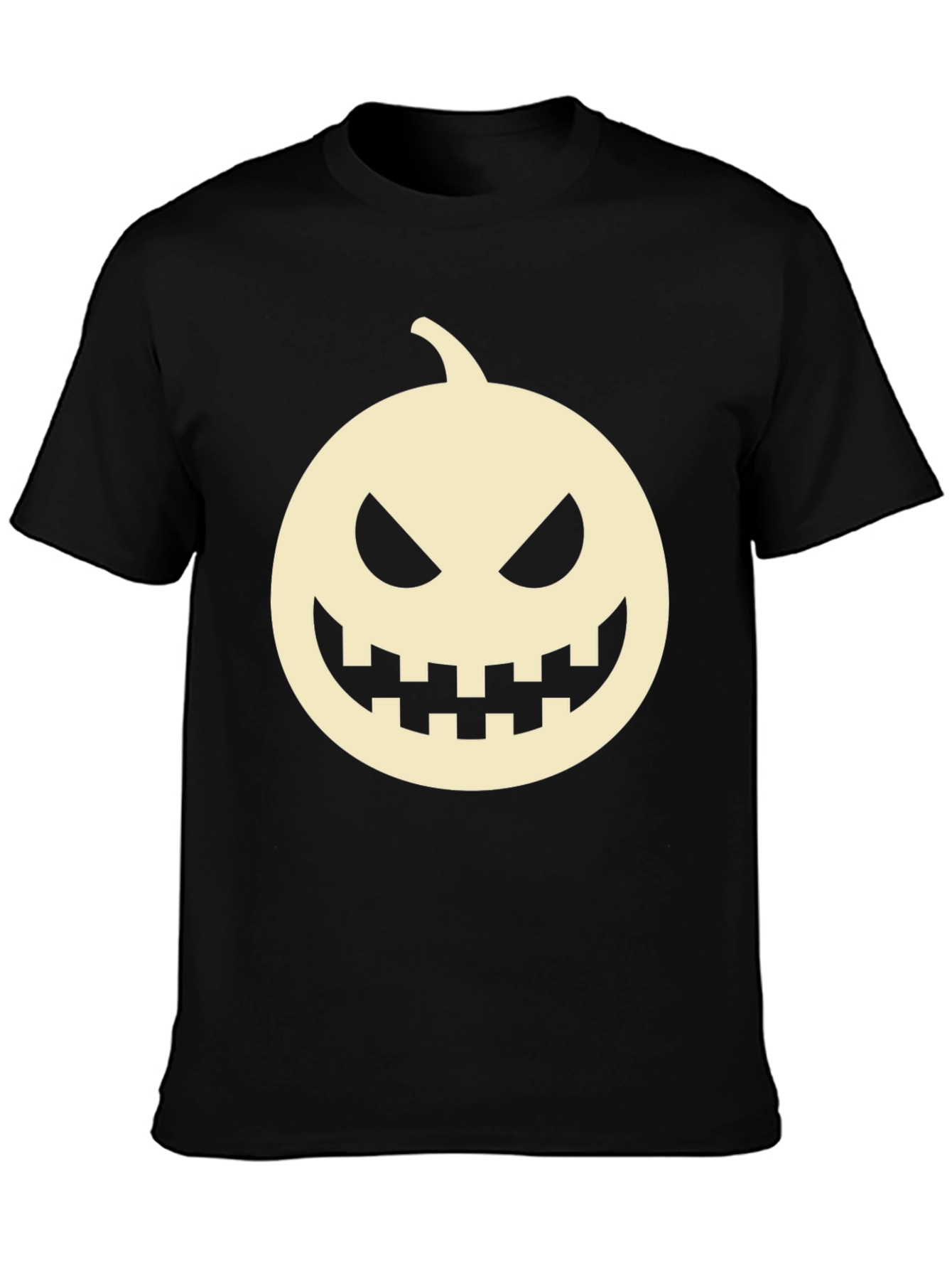 Halloween Pumpkin Face Black T-Shirt