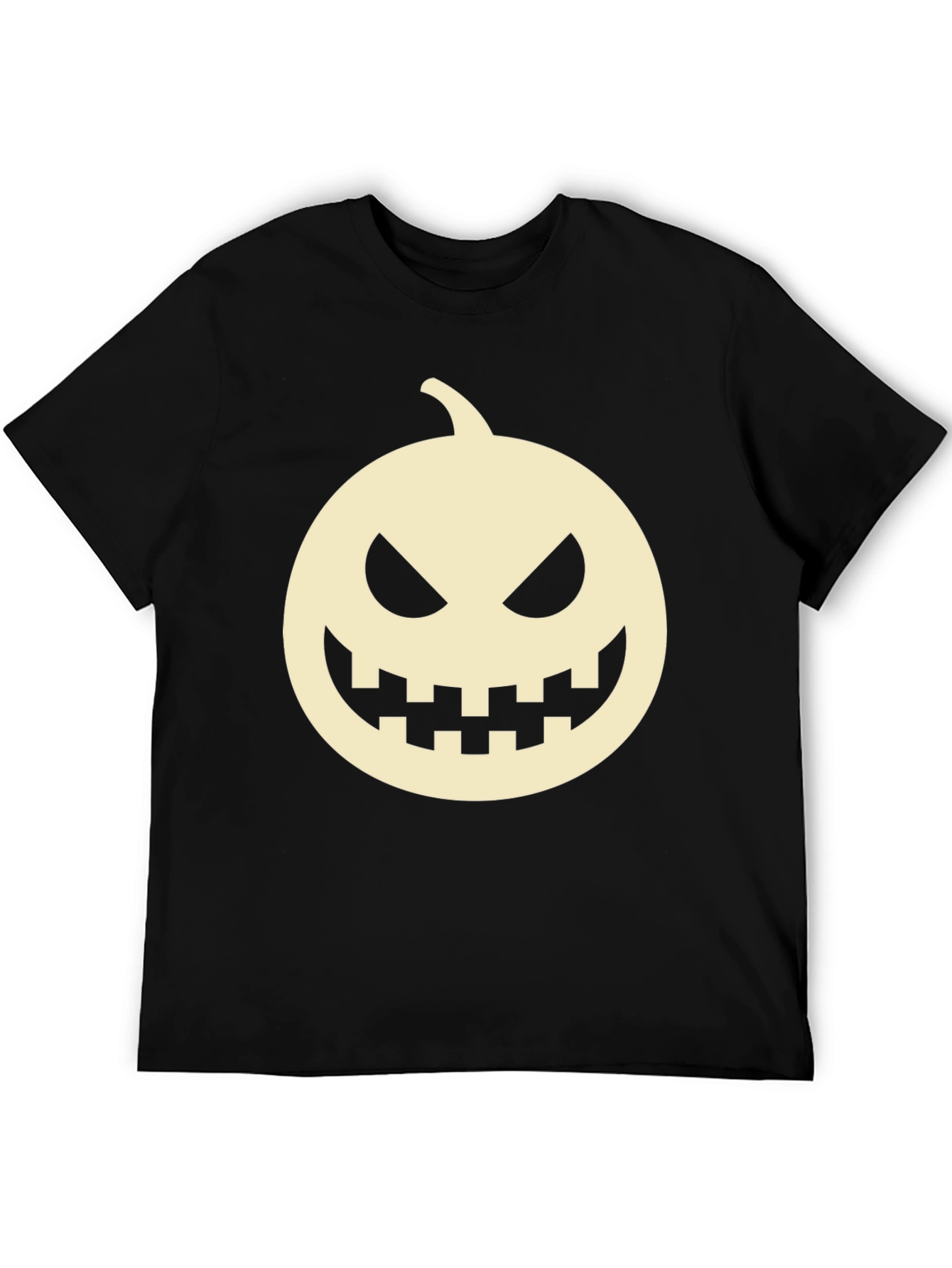 Halloween Pumpkin Face Black T-Shirt
