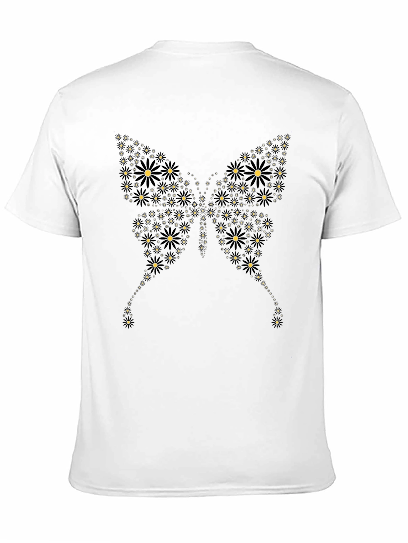 Butterfly Floral Graphic Black T-Shirt