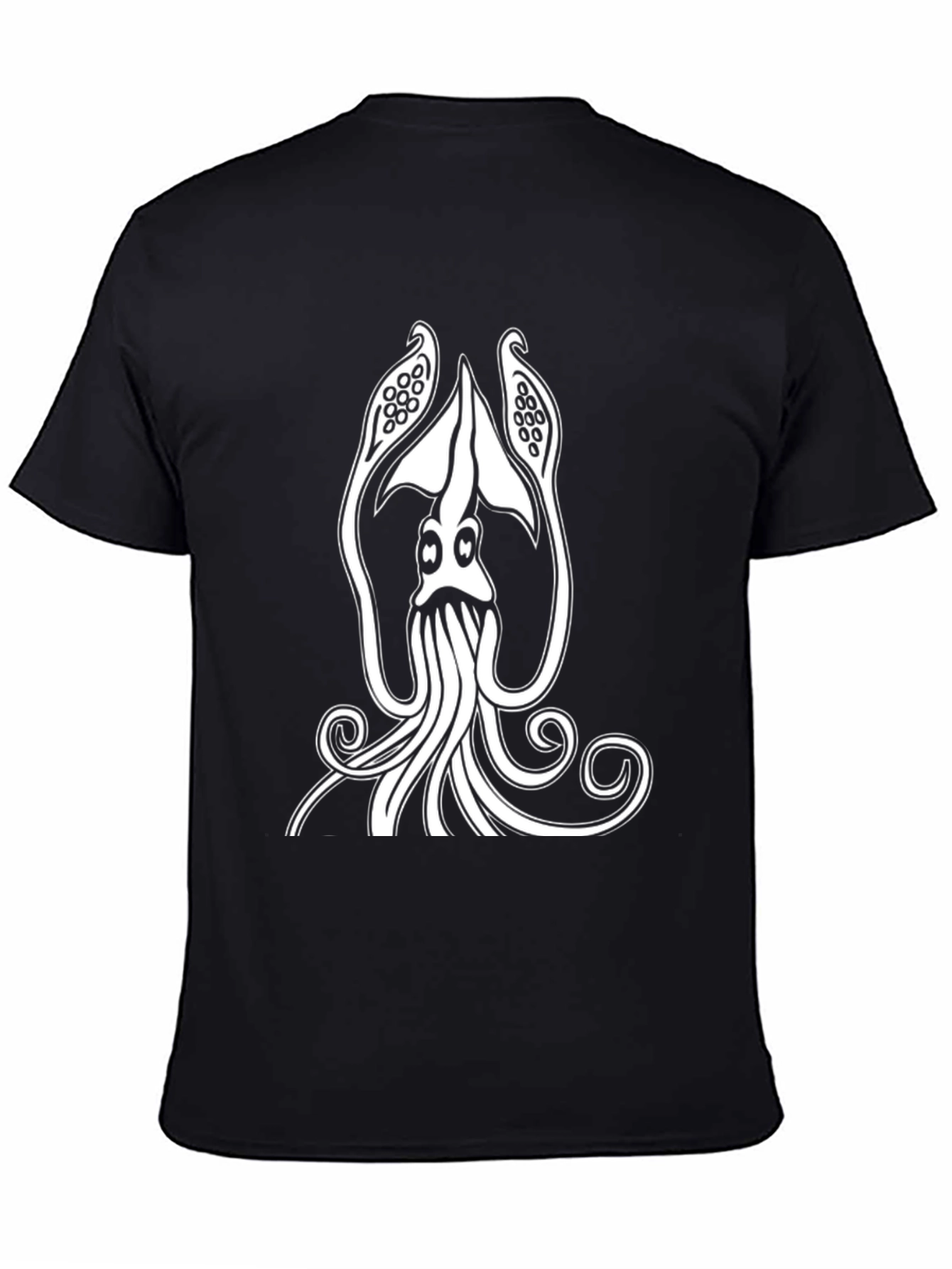 Squid Graphic Tee - Black Cotton T-Shirt