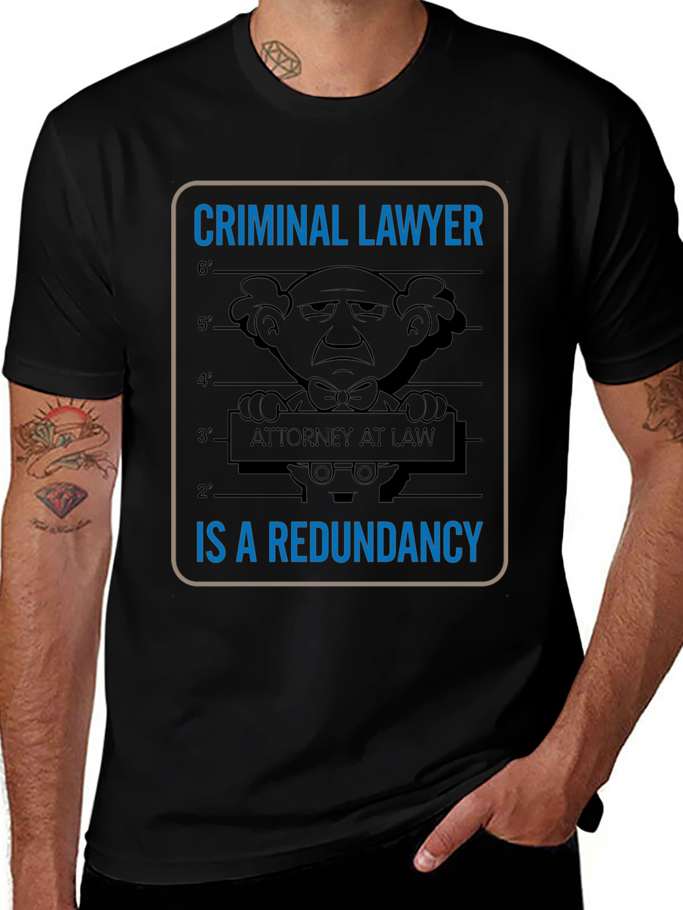 Criminal Lawyer Redundancy T-Shirt Funny Attorney Law Gift