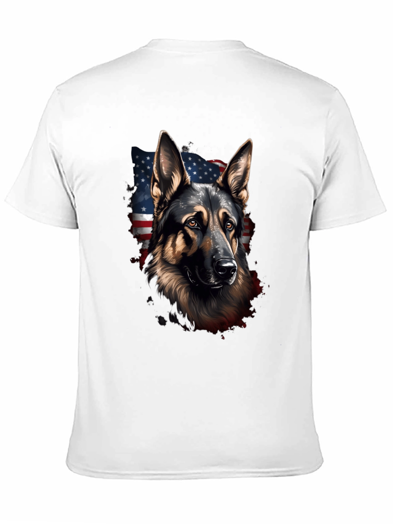 German Shepherd American Flag T-Shirt
