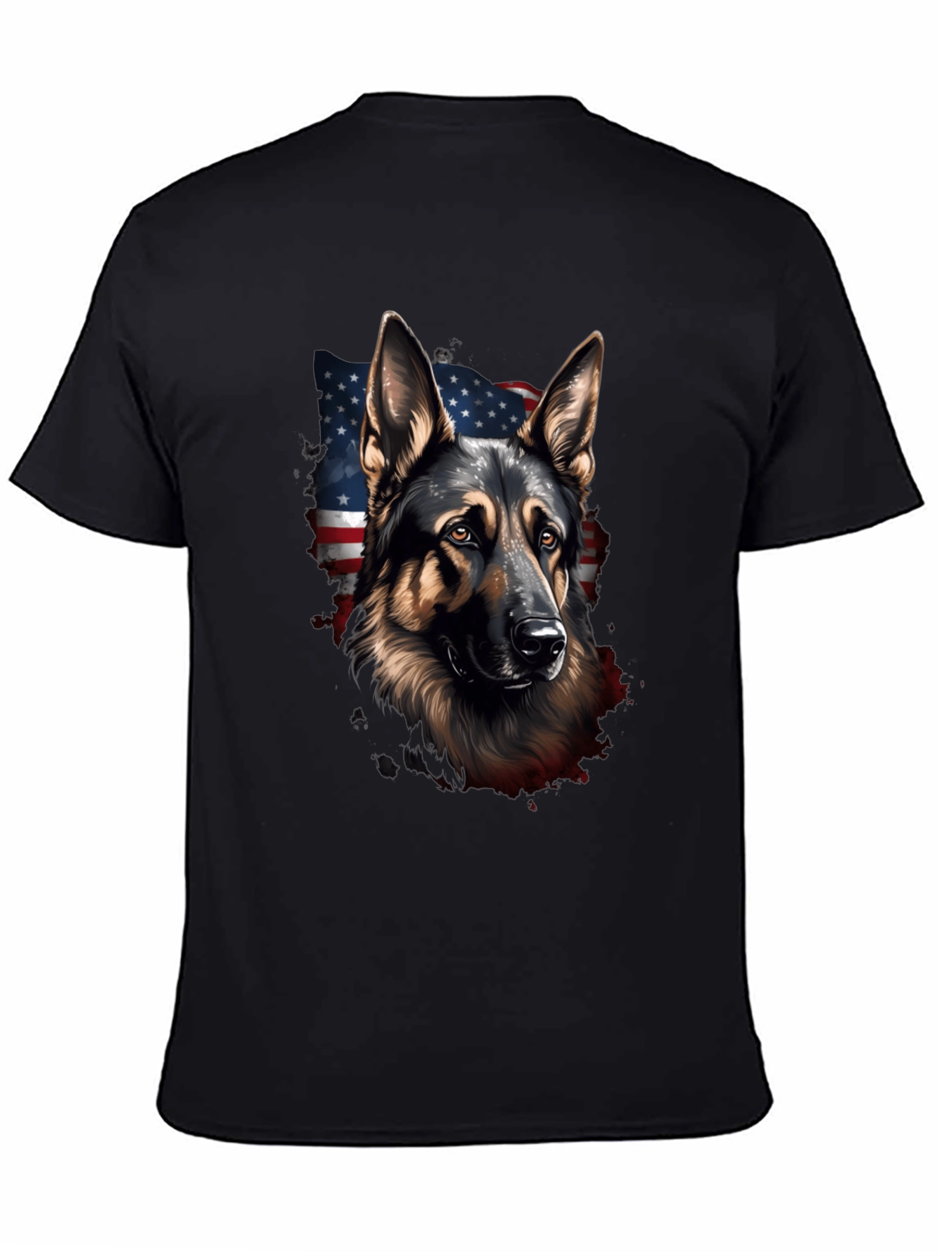 German Shepherd American Flag T-Shirt