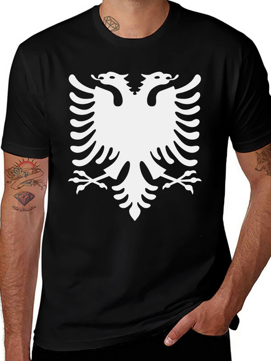 Albanian Eagle Graphic Tee - Classic Black Cotton Shirt