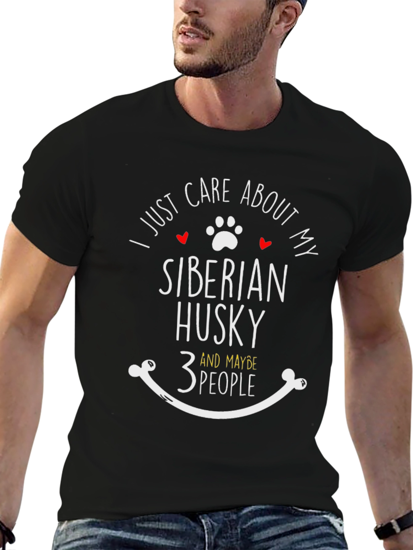 Siberian Husky Lover T-Shirt - Care About My Dog