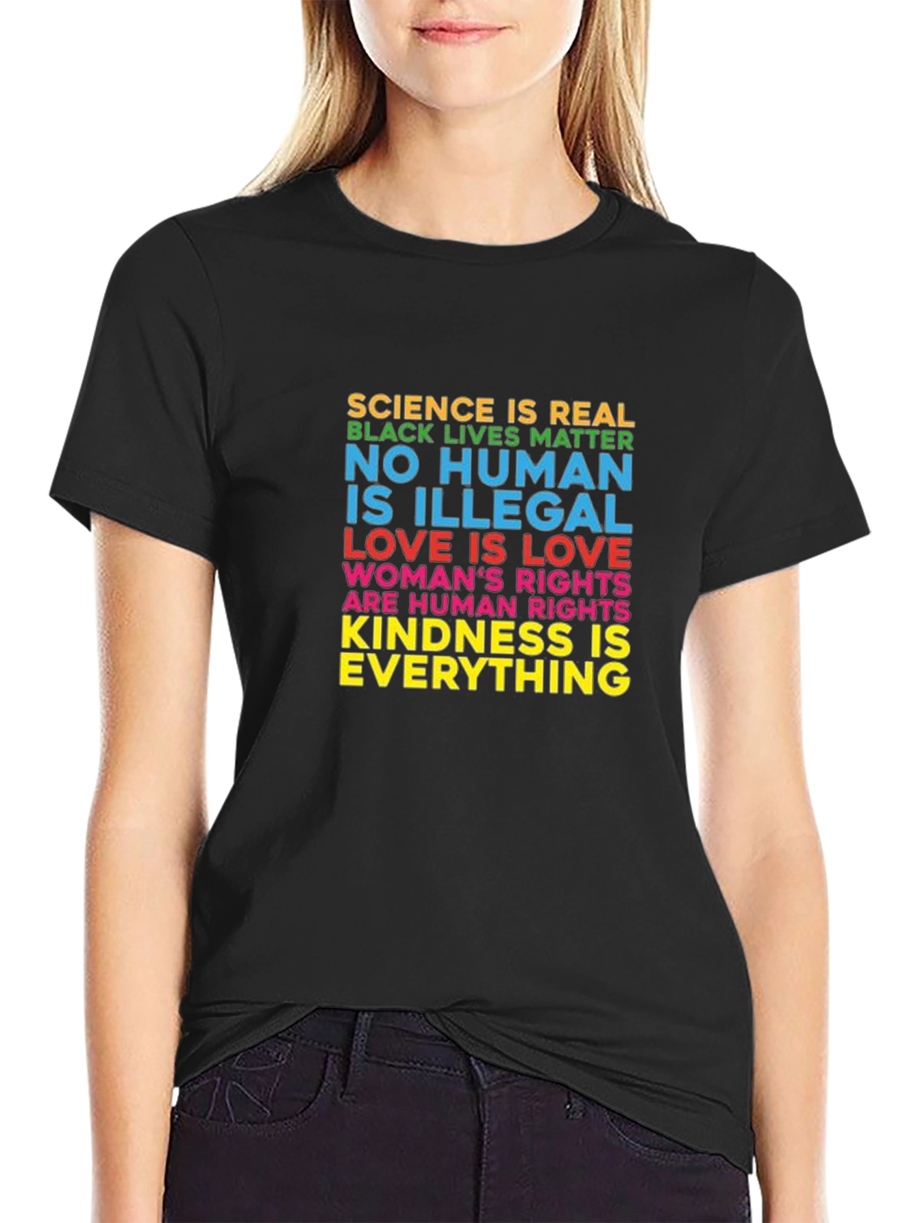 Equality & Kindness Graphic Tee - Black Unisex T-Shirt