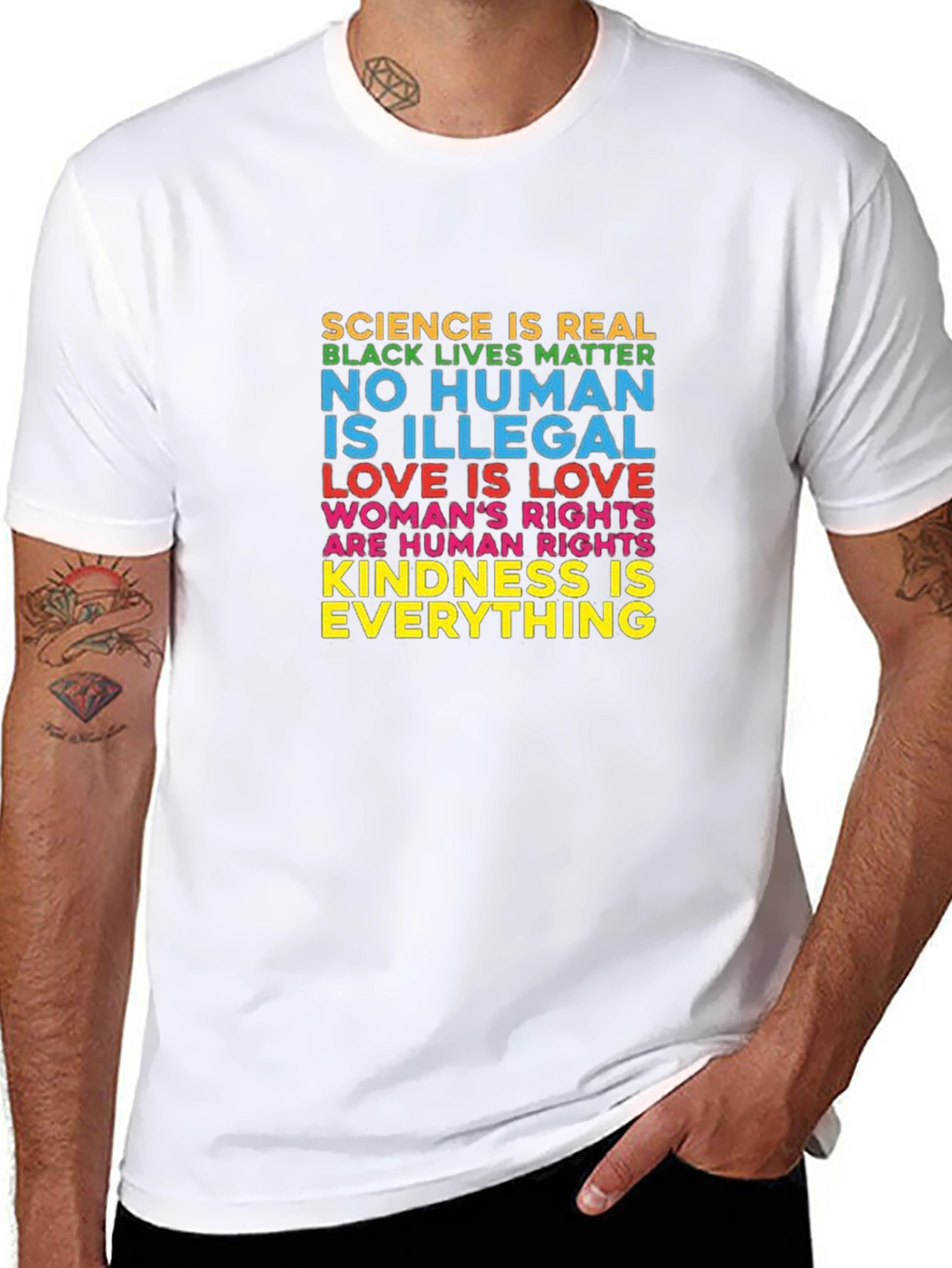 Equality & Kindness Graphic Tee - Black Unisex T-Shirt