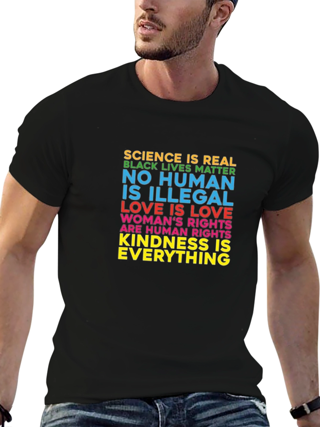 Equality & Kindness Graphic Tee - Black Unisex T-Shirt