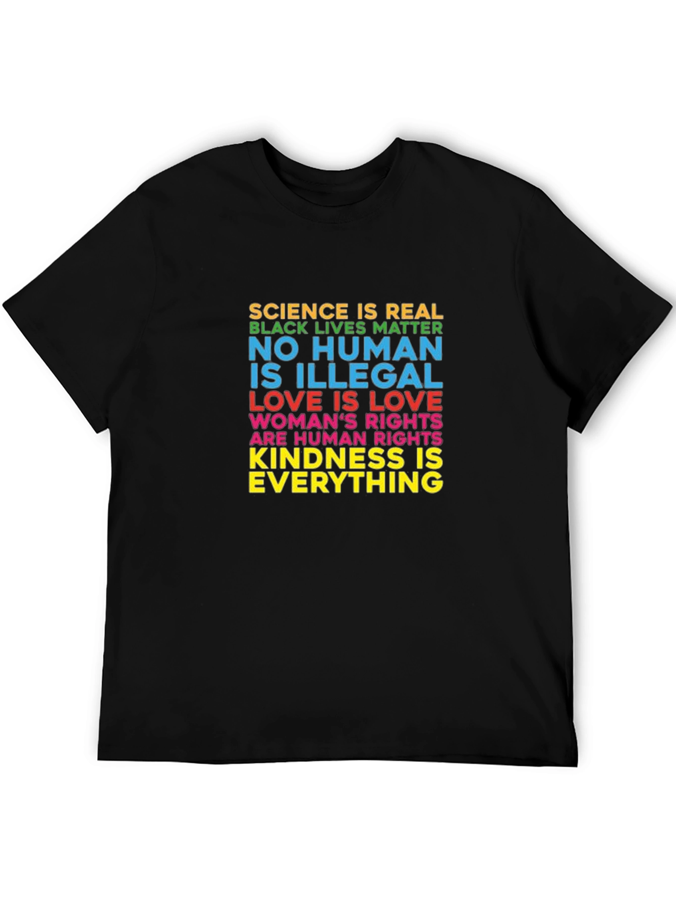 Equality & Kindness Graphic Tee - Black Unisex T-Shirt