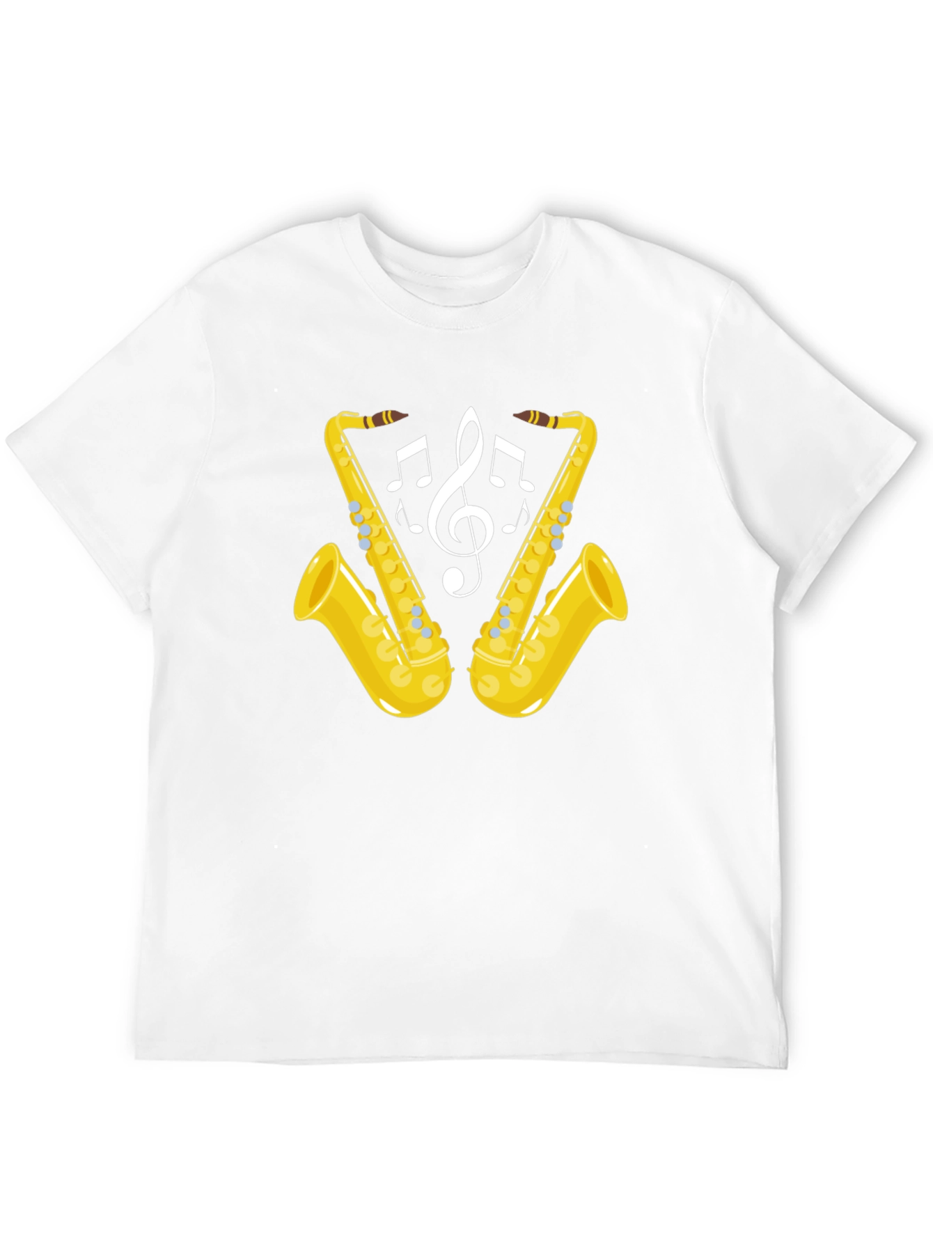 Saxophone Music Notes Graphic T-Shirt