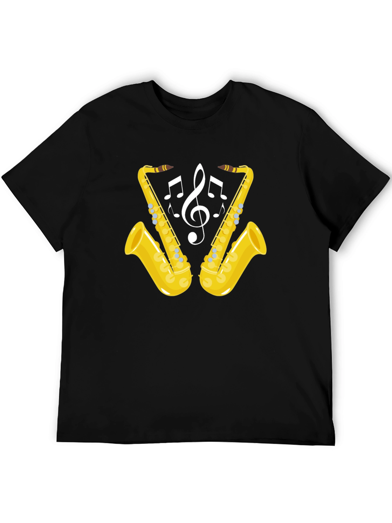 Saxophone Music Notes Graphic T-Shirt