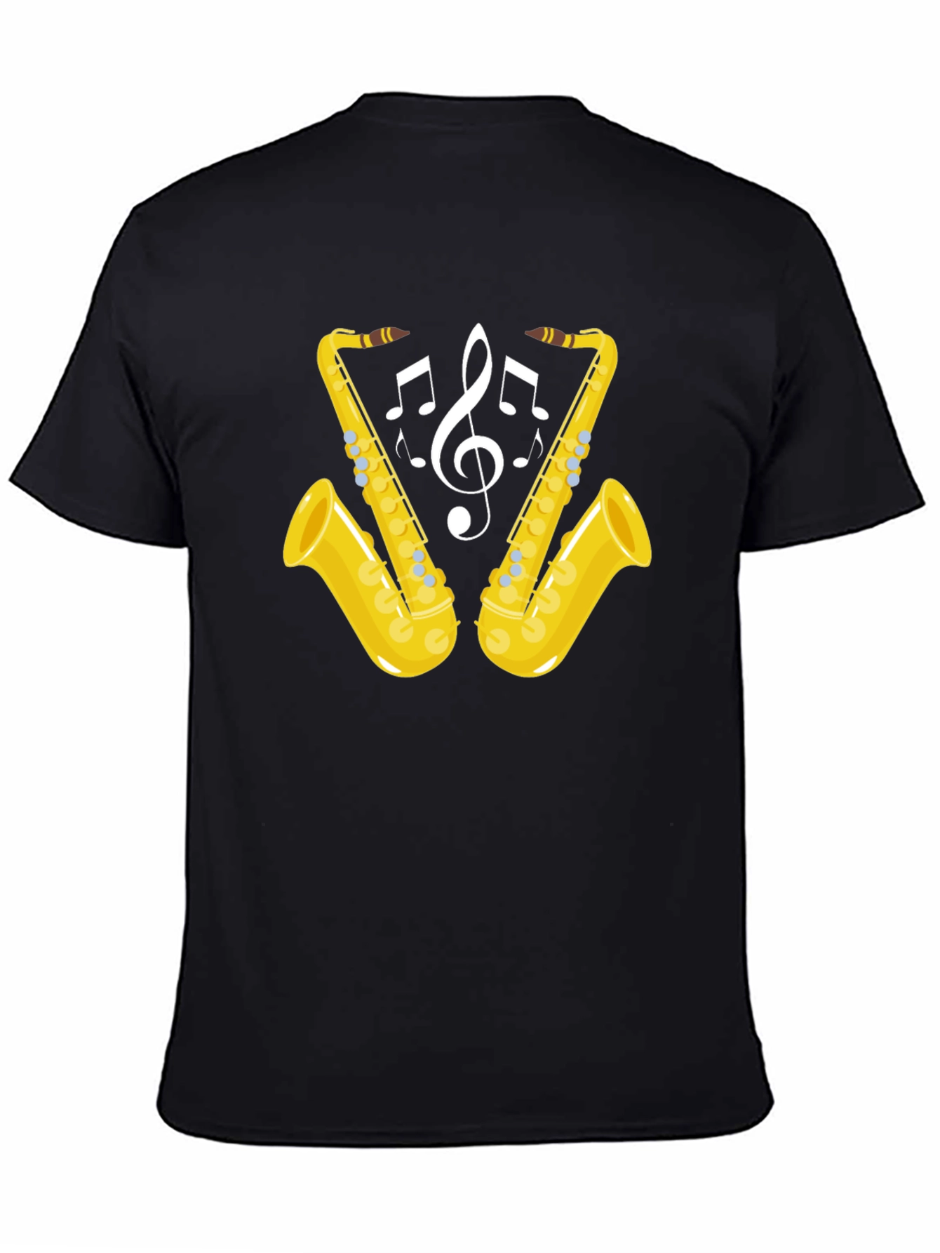 Saxophone Music Notes Graphic T-Shirt