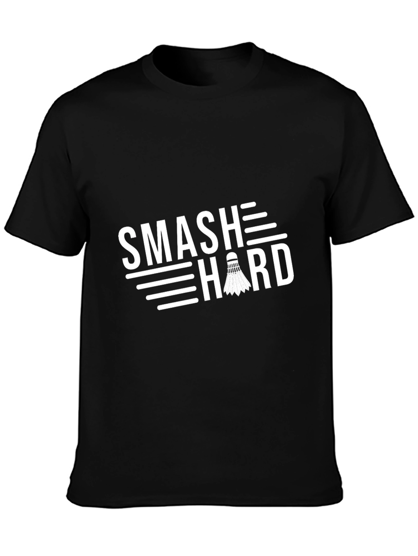 Smash Hard Badminton Graphic Tee - Black