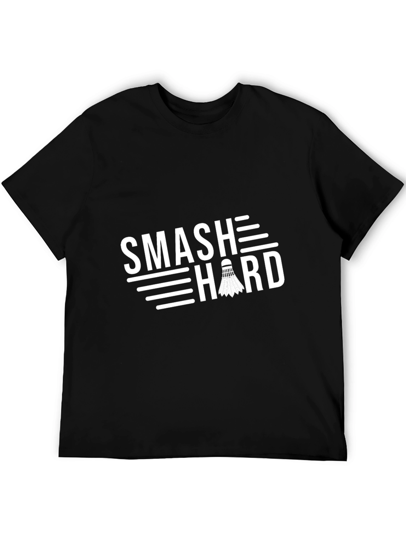 Smash Hard Badminton Graphic Tee - Black