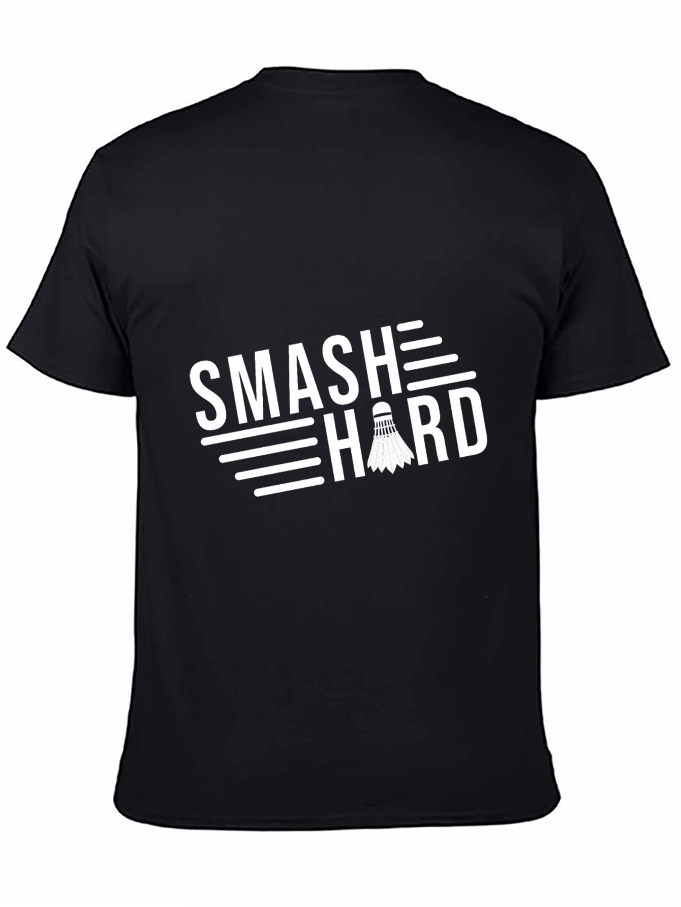 Smash Hard Badminton Graphic Tee - Black