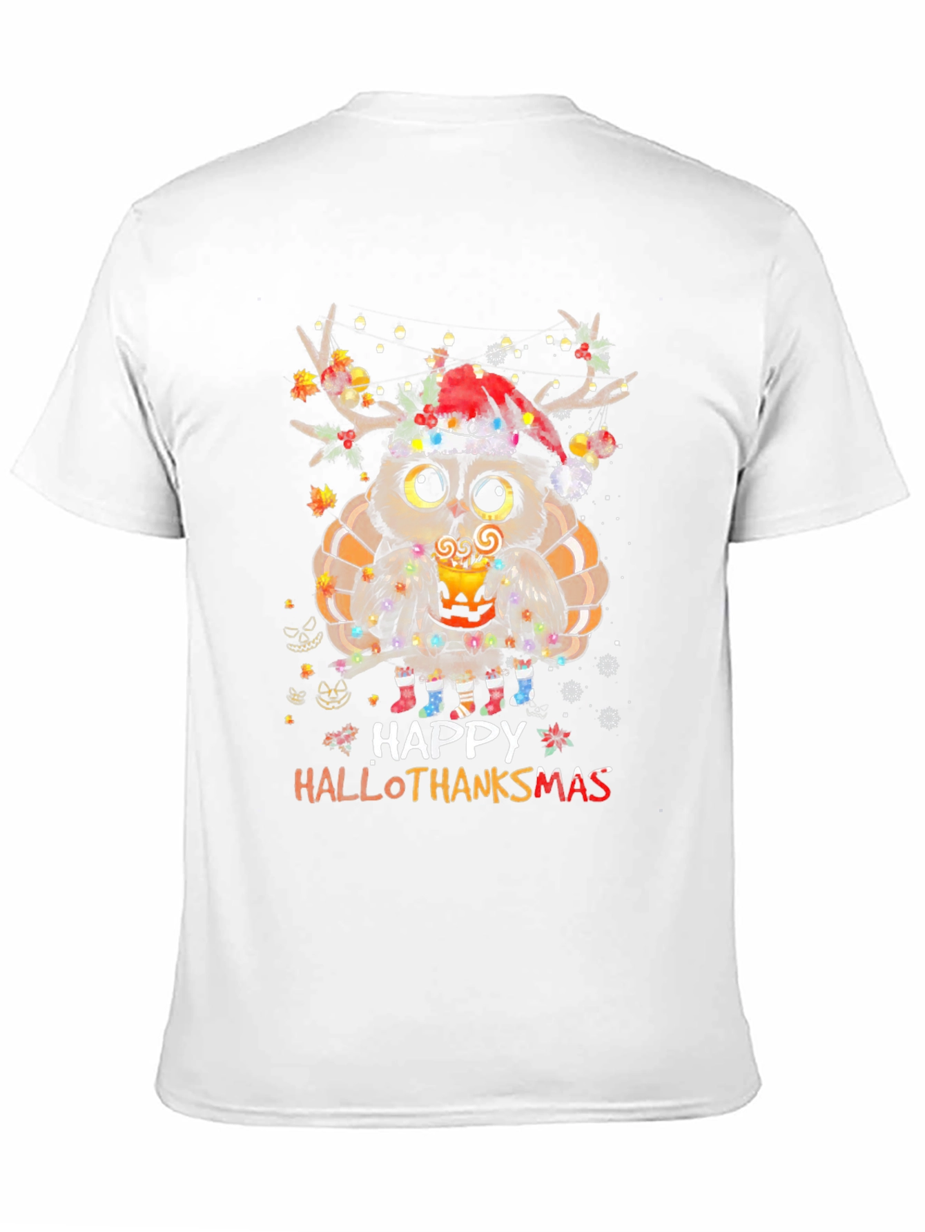 Happy Hallothanksmas Owl Holiday T-Shirt