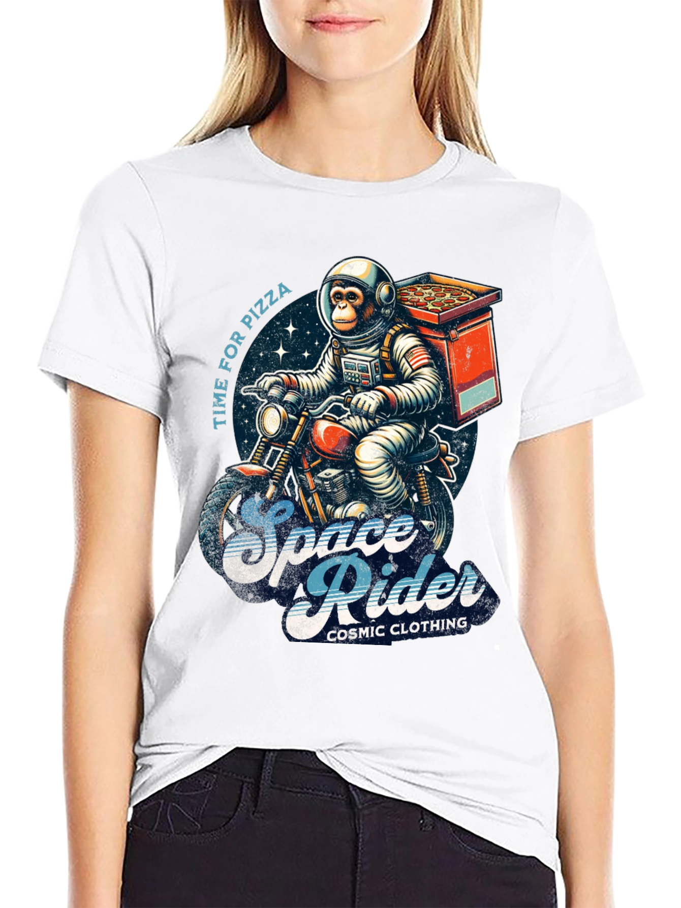 Space Rider Pizza T-Shirt