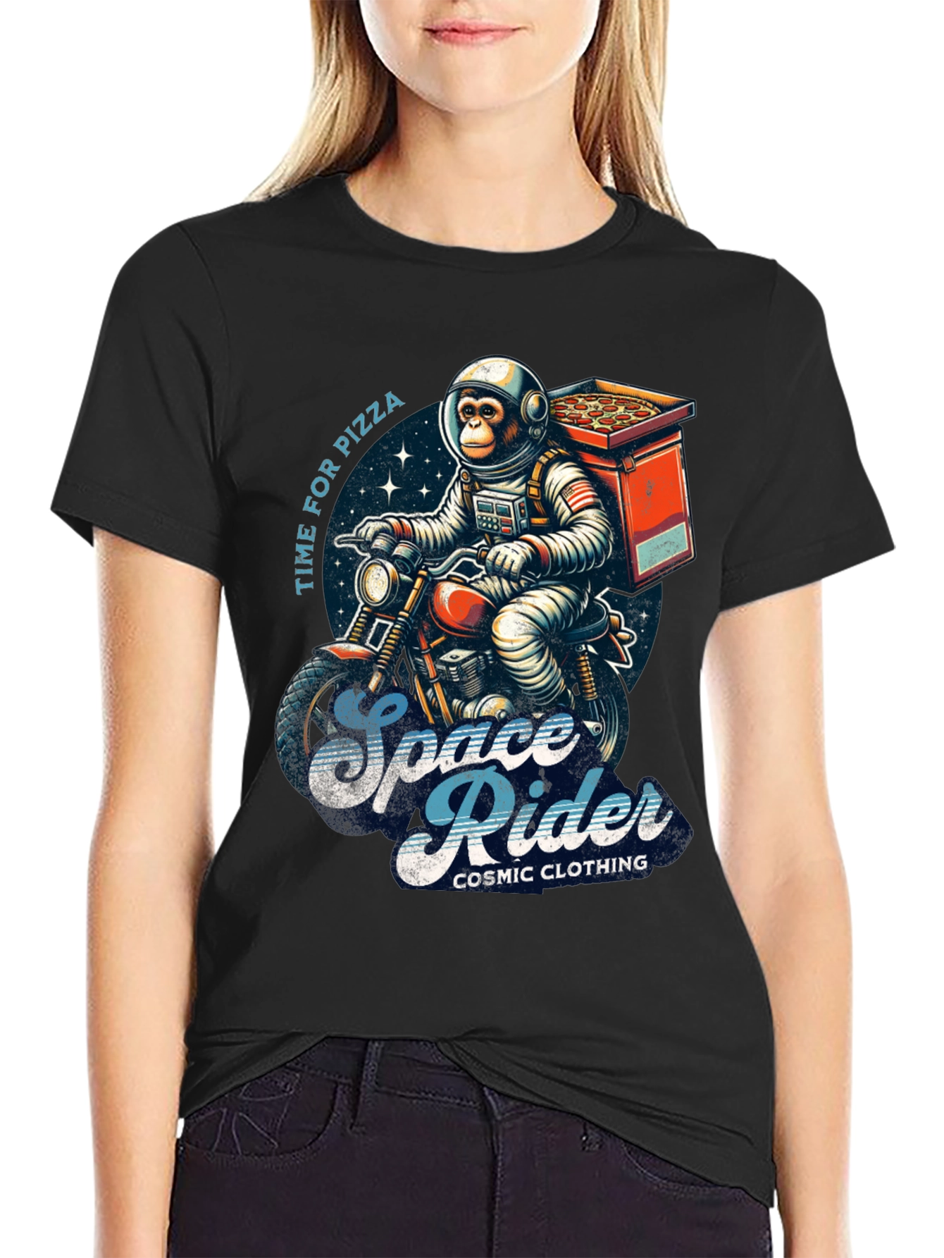Space Rider Pizza T-Shirt