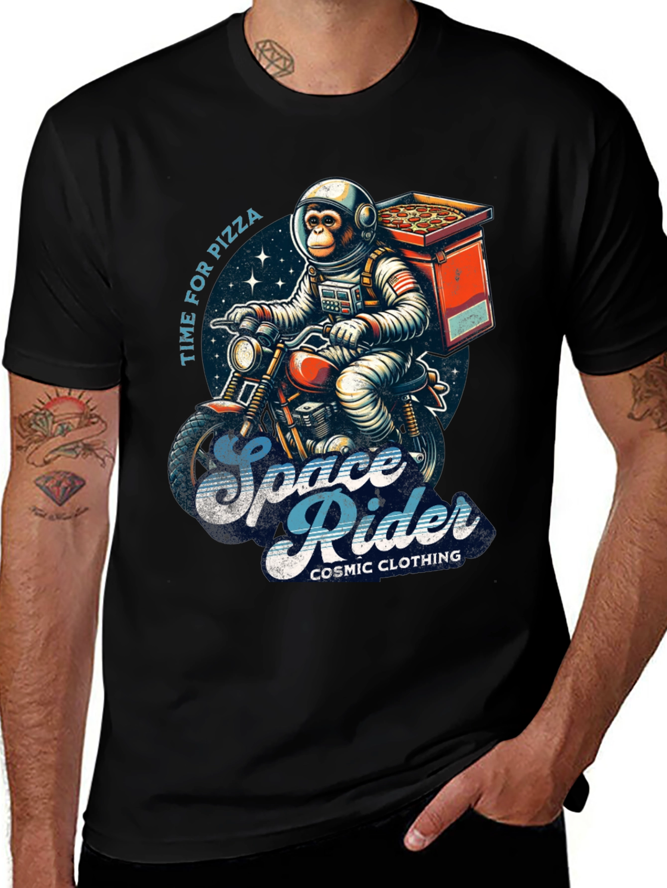 Space Rider Pizza T-Shirt
