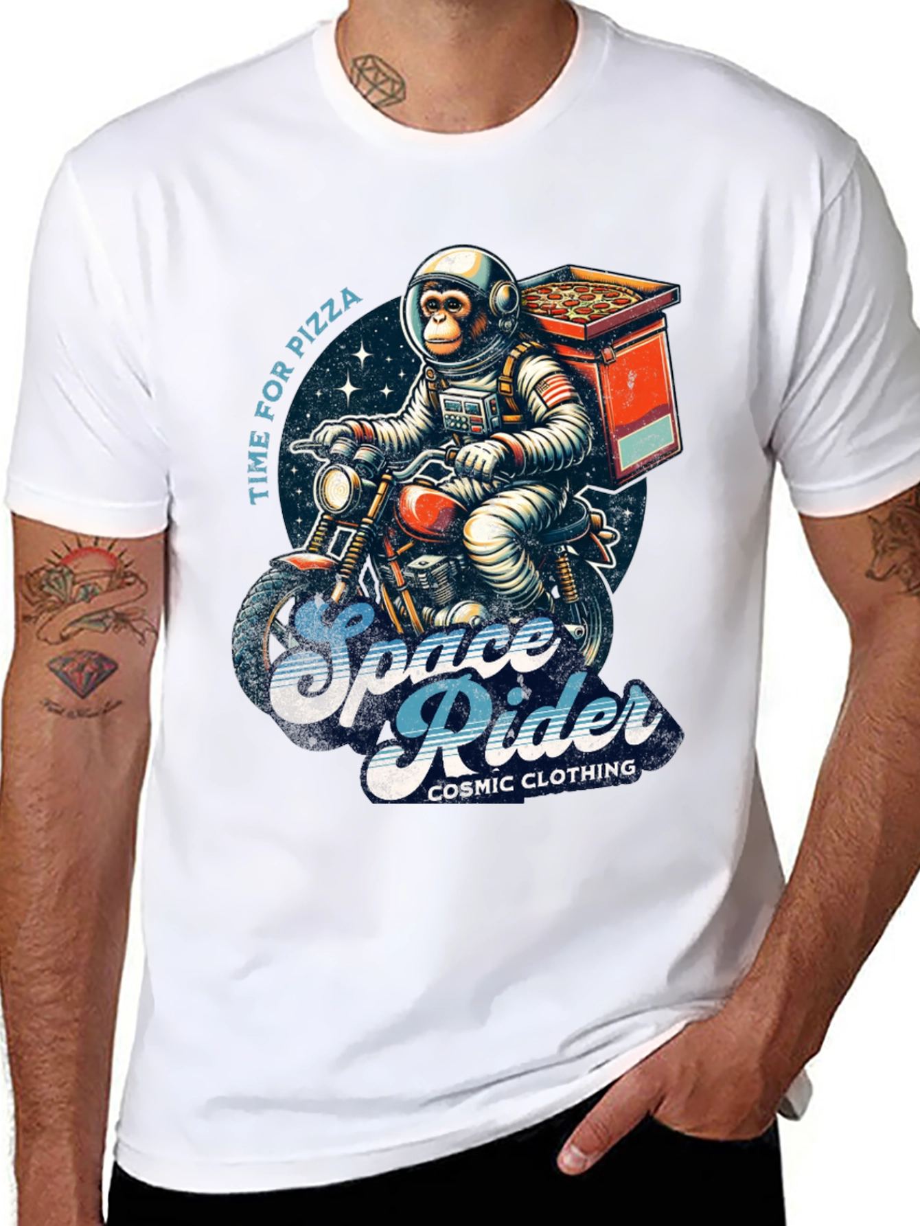 Space Rider Pizza T-Shirt