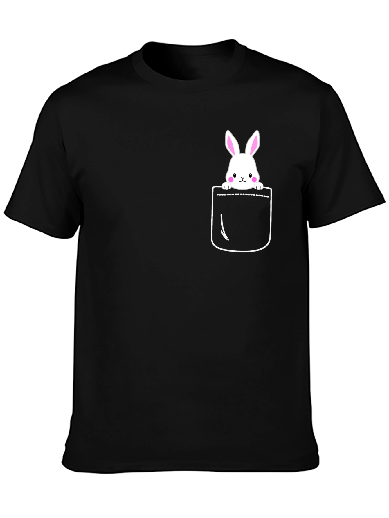 Bunny Pocket Graphic T-Shirt - Cute Easter Tee