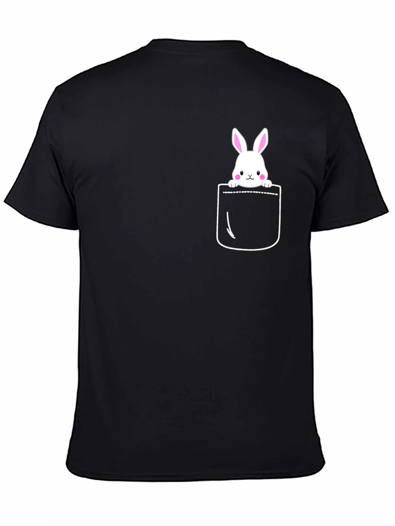 Bunny Pocket Graphic T-Shirt - Cute Easter Tee