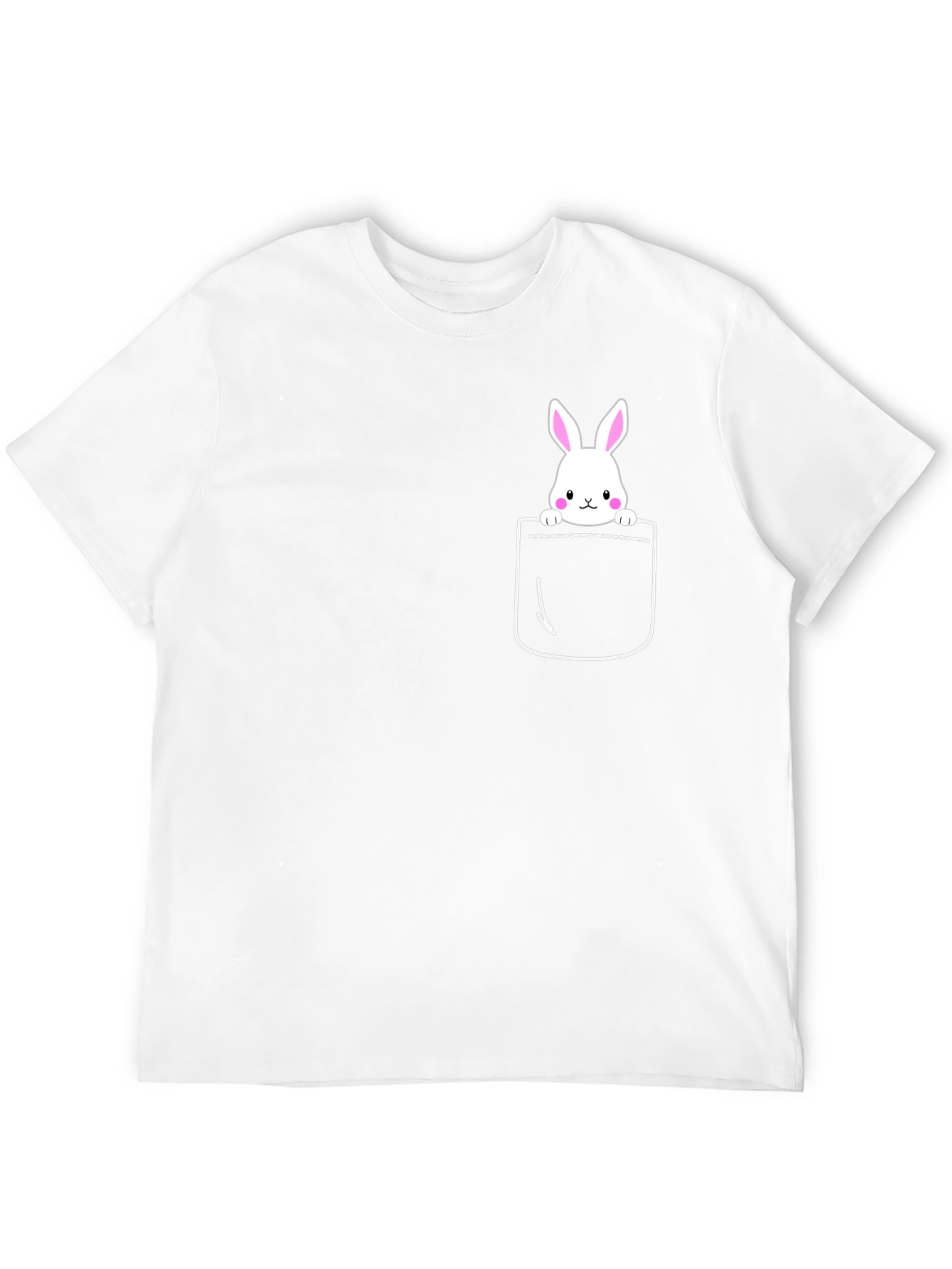 Bunny Pocket Graphic T-Shirt - Cute Easter Tee