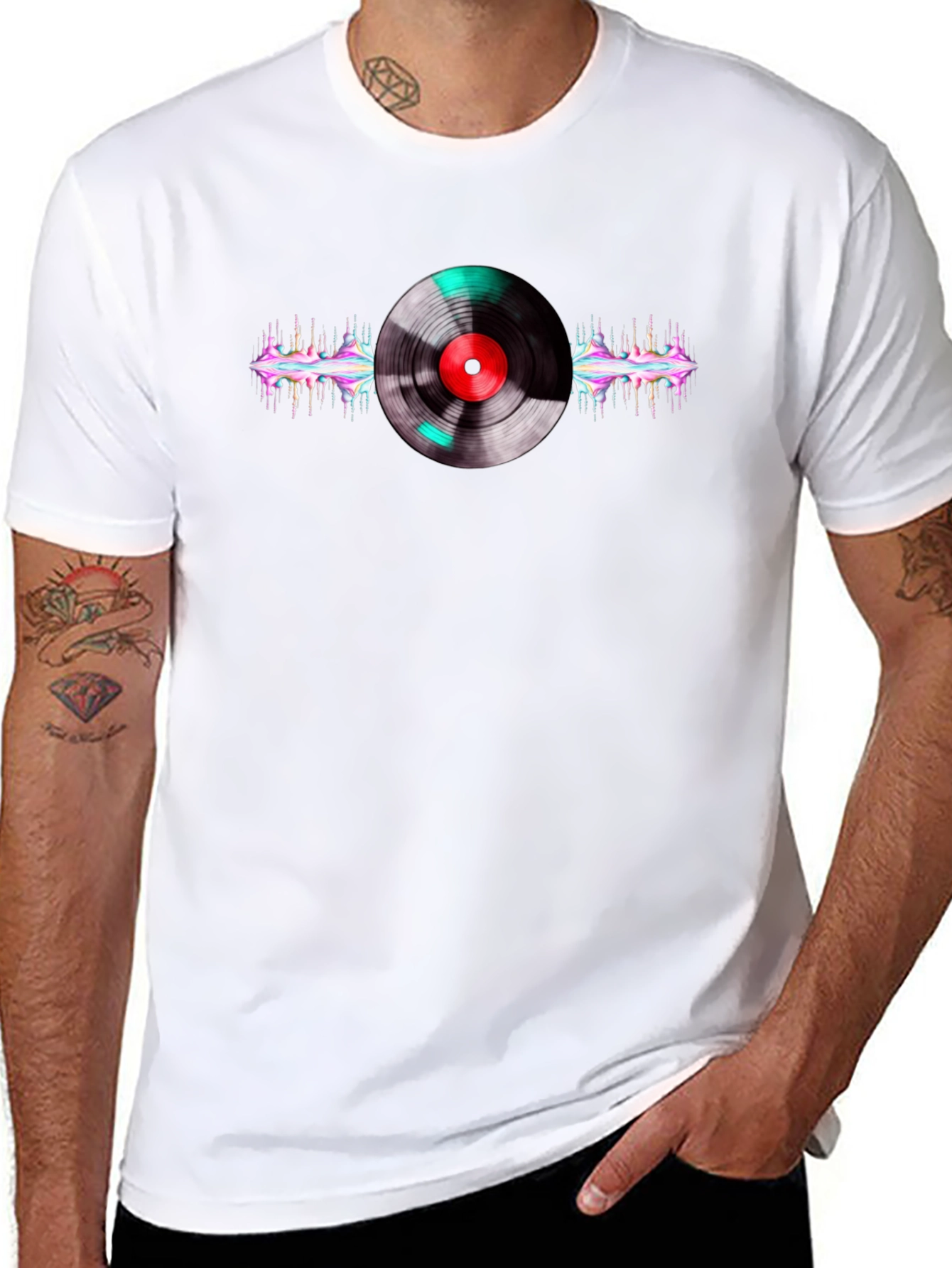 Vinyl Record Graphic Black T-Shirt