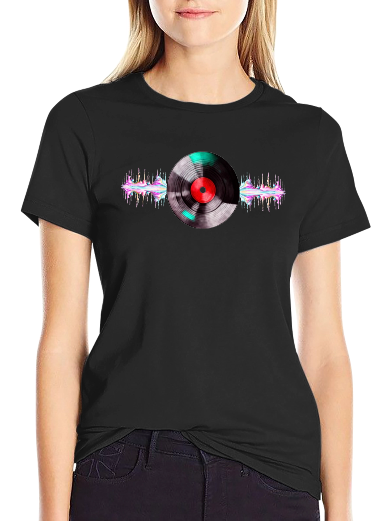Vinyl Record Graphic Black T-Shirt