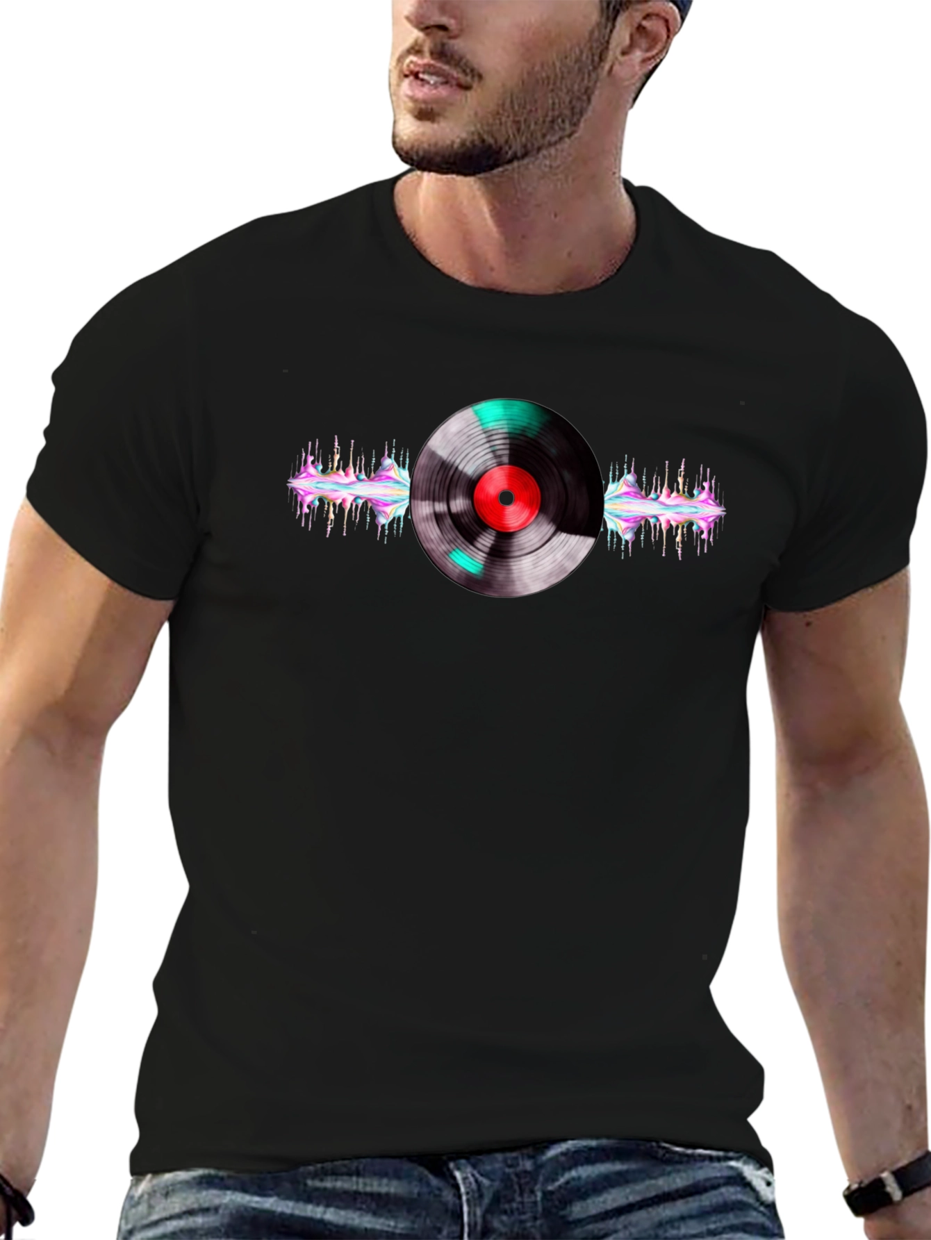 Vinyl Record Graphic Black T-Shirt