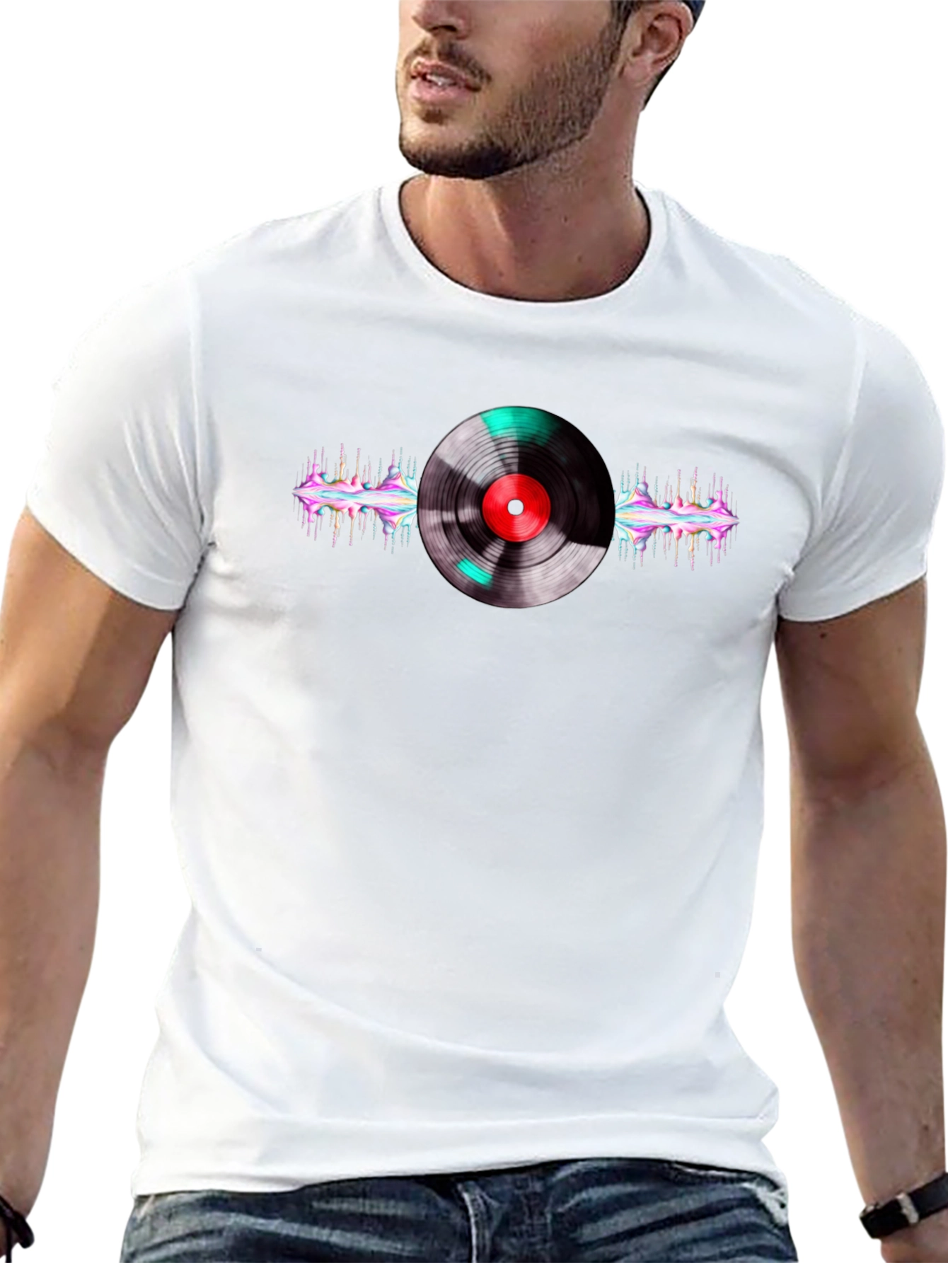 Vinyl Record Graphic Black T-Shirt