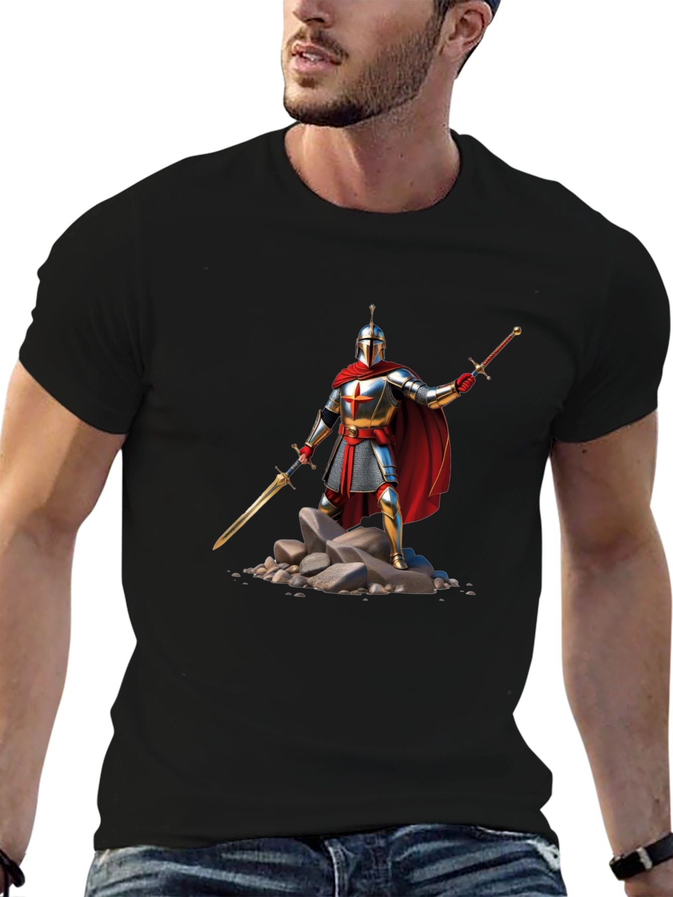 Knight Warrior T-Shirt - Medieval Armor Design