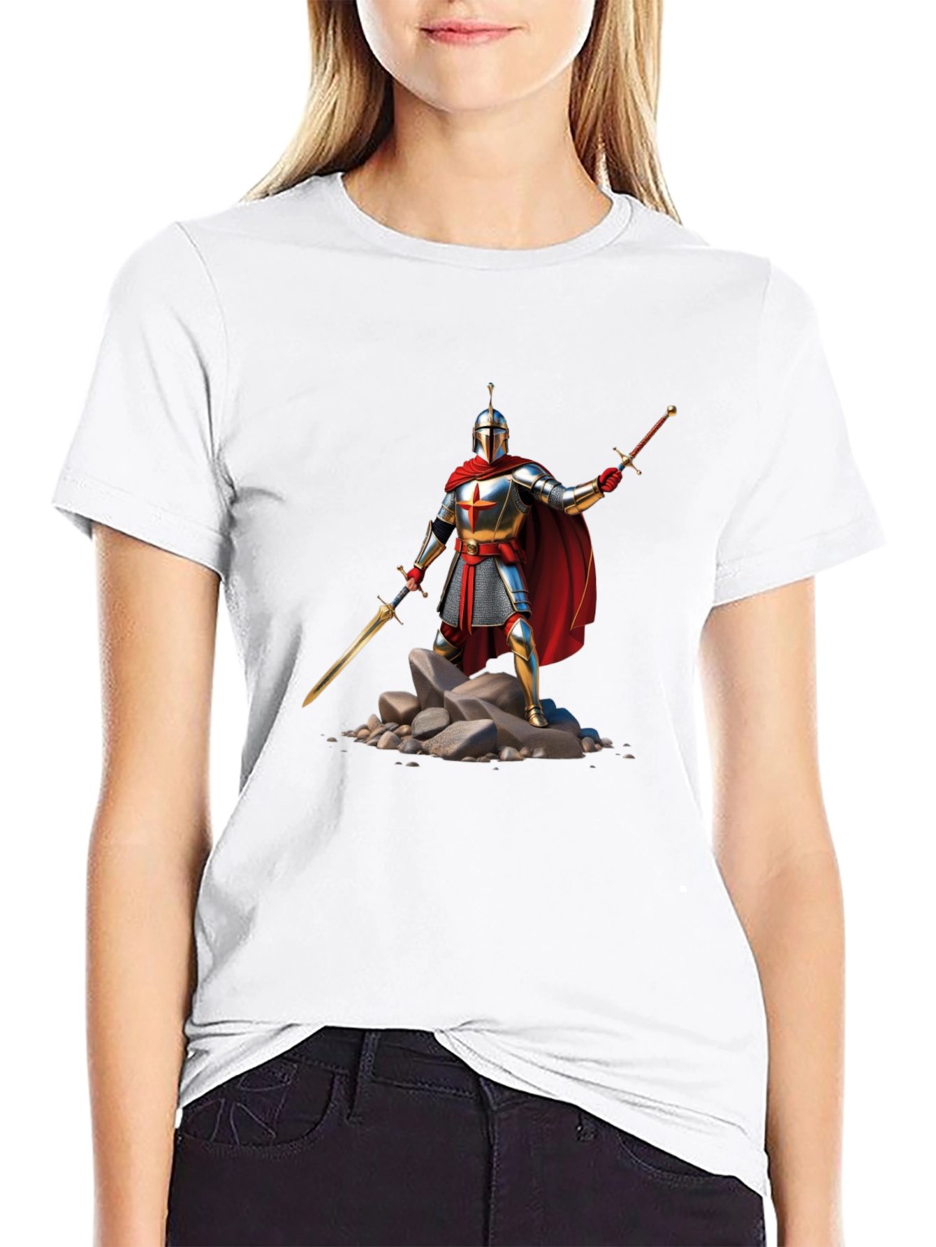 Knight Warrior T-Shirt - Medieval Armor Design