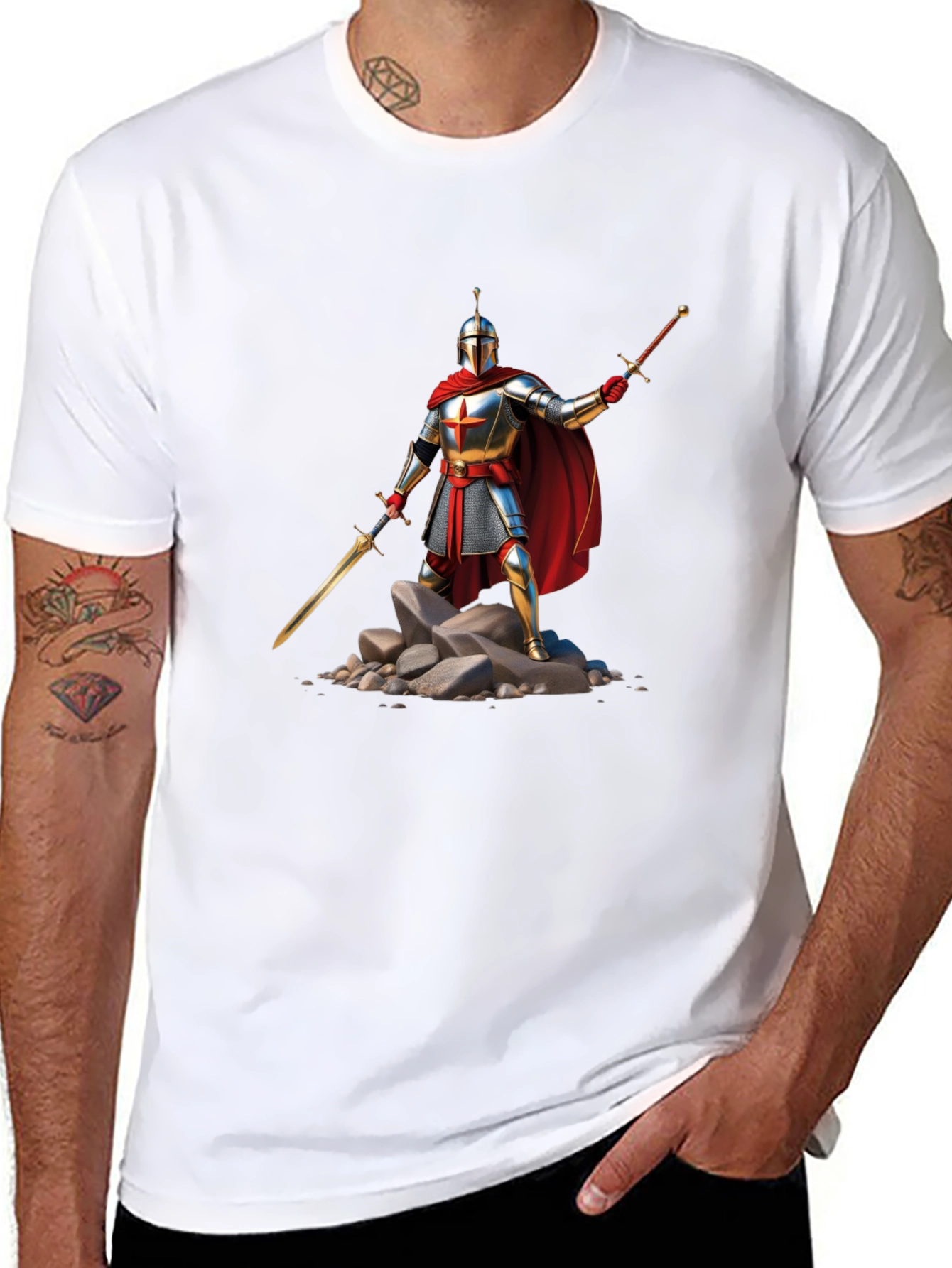 Knight Warrior T-Shirt - Medieval Armor Design