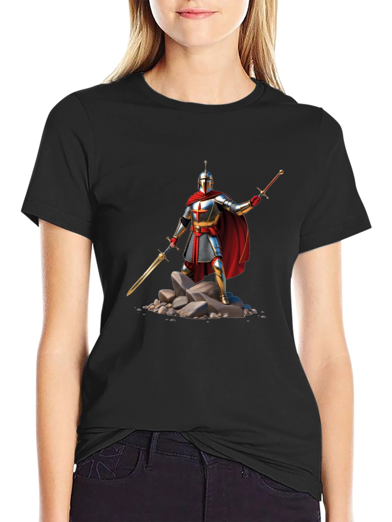 Knight Warrior T-Shirt - Medieval Armor Design