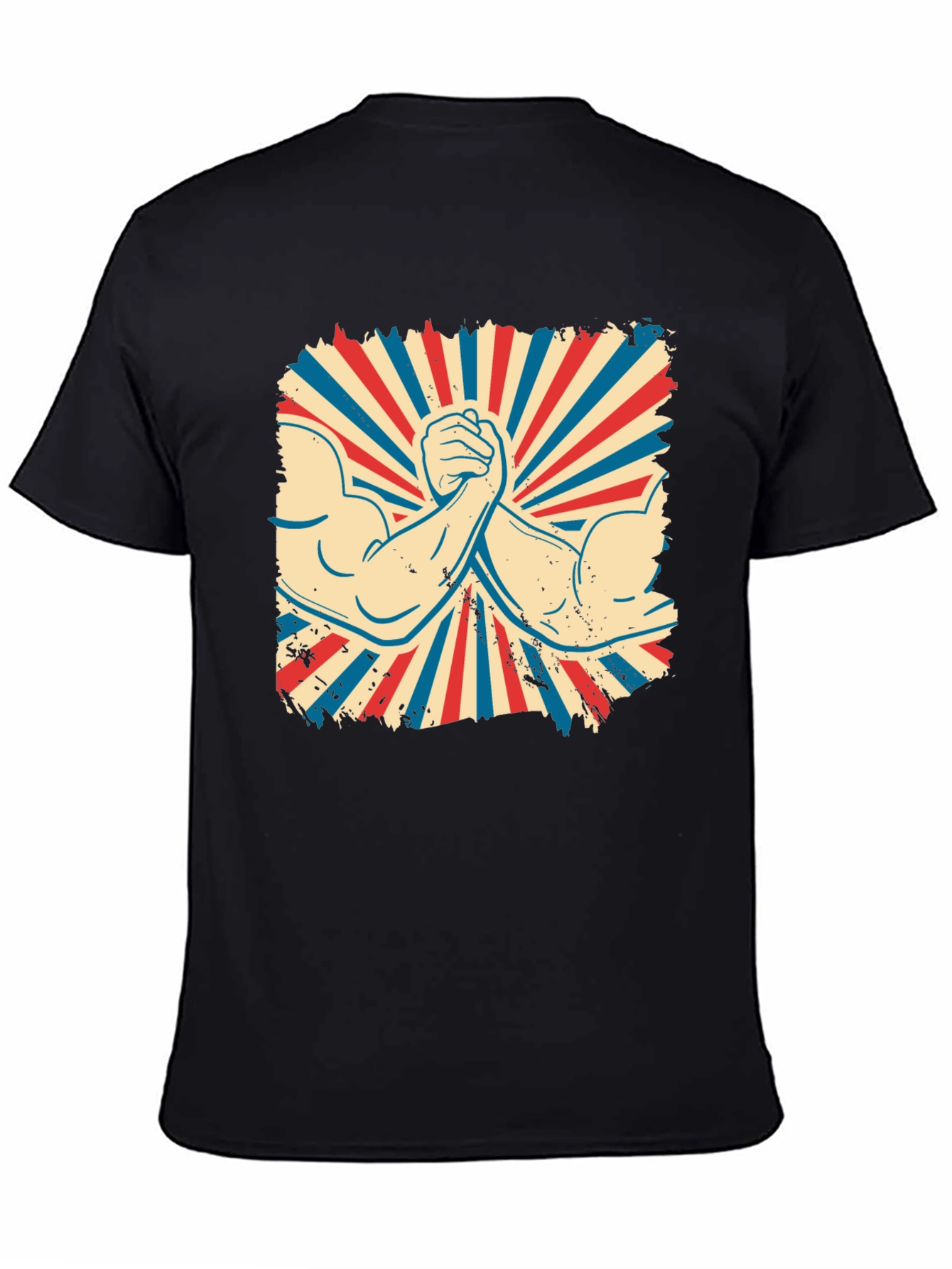 Retro Arm Wrestling Graphic Tee - Black