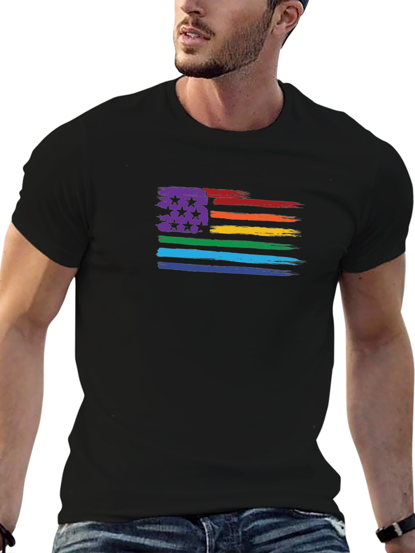 LGBT Pride Flag T-Shirt - Unisex Black Tee